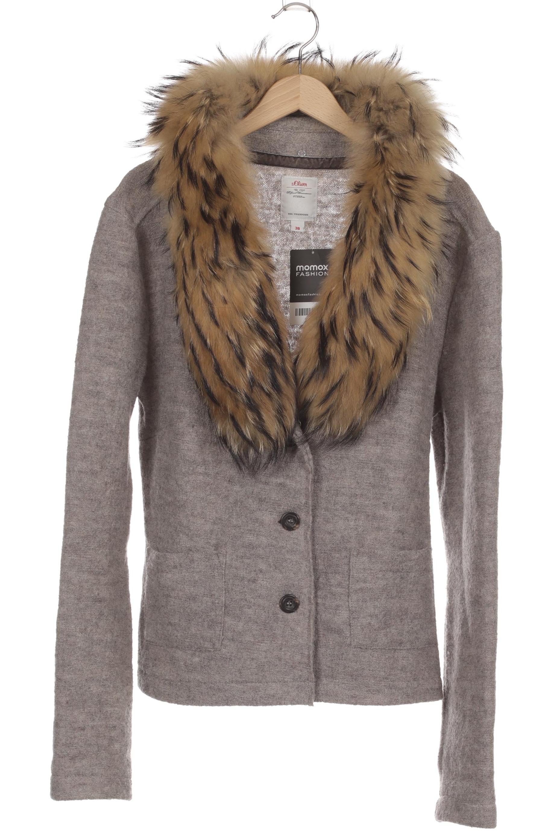 

s.Oliver Selection Damen Strickjacke, grau, Gr. 38