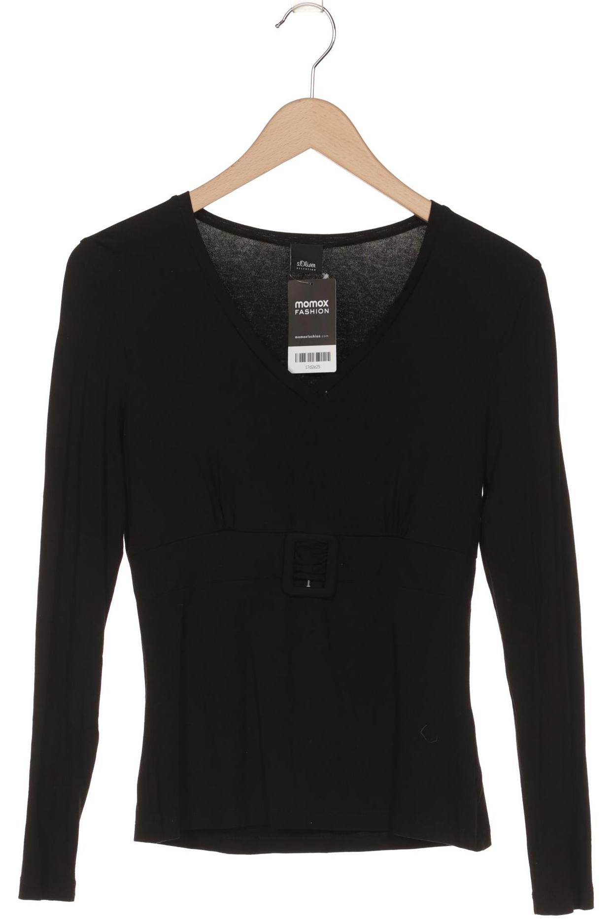 

s.Oliver Selection Damen Langarmshirt, schwarz, Gr. 36