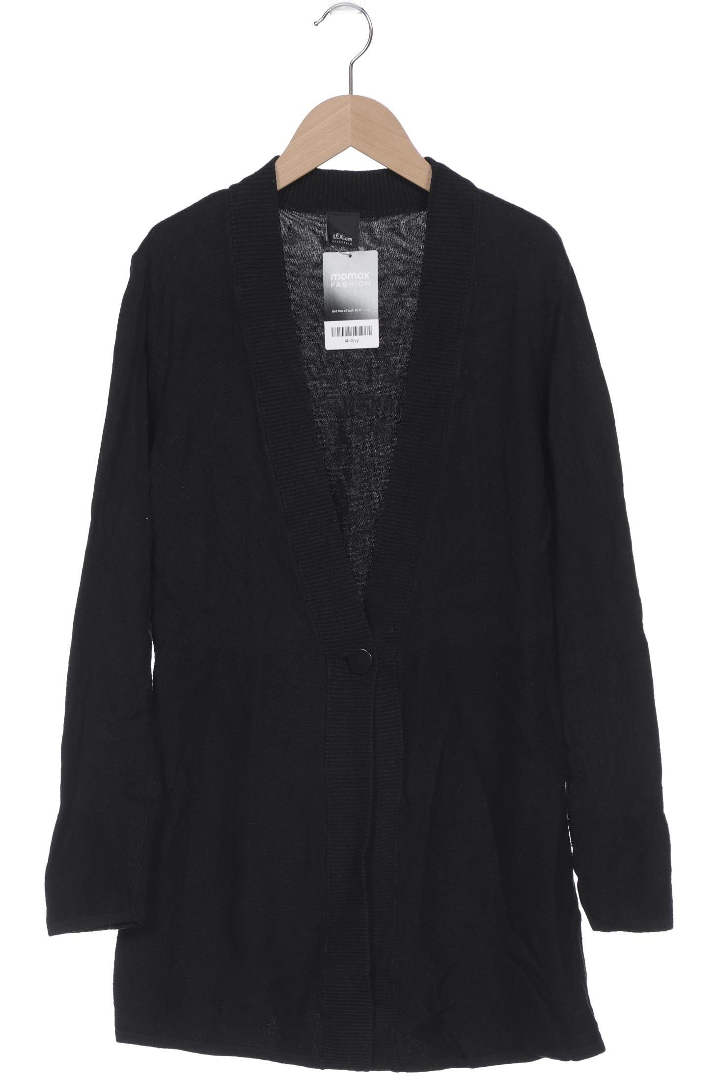 

s.Oliver Selection Damen Strickjacke, schwarz, Gr. 38