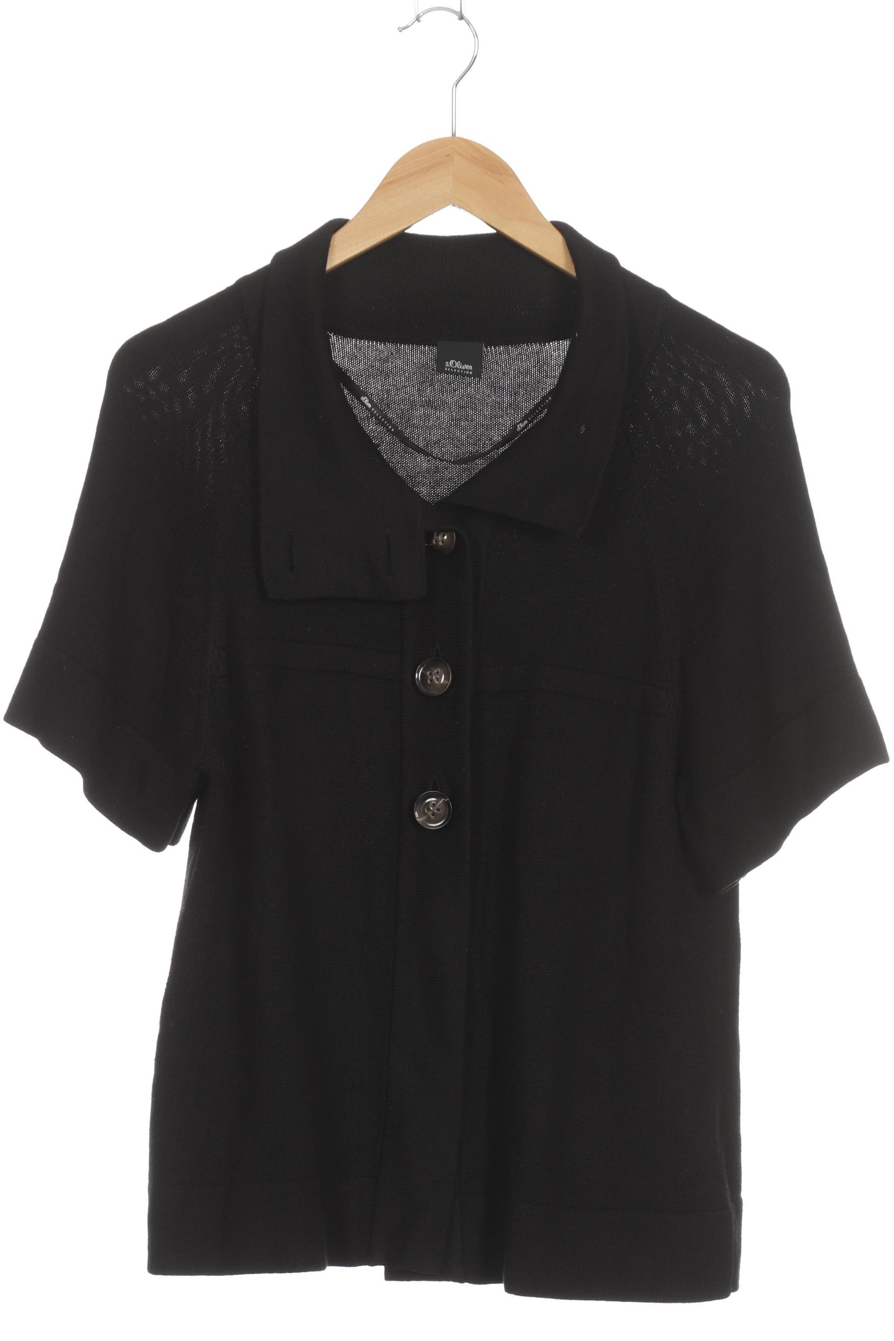 

s.Oliver Selection Damen Strickjacke, schwarz, Gr. 40