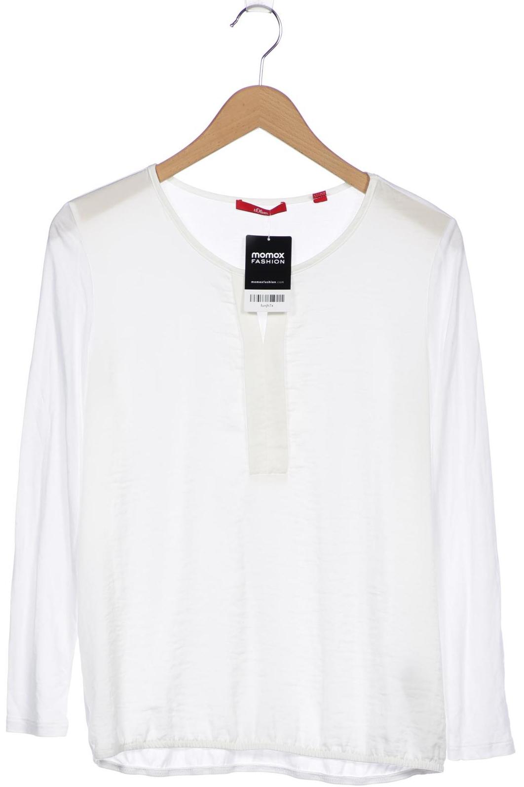

s.Oliver Selection Damen Langarmshirt, weiß, Gr. 38
