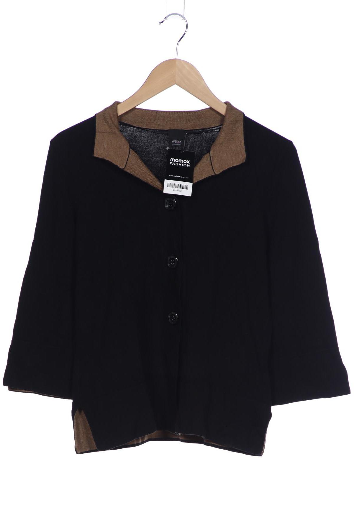 

s.Oliver Selection Damen Strickjacke, schwarz, Gr. 38