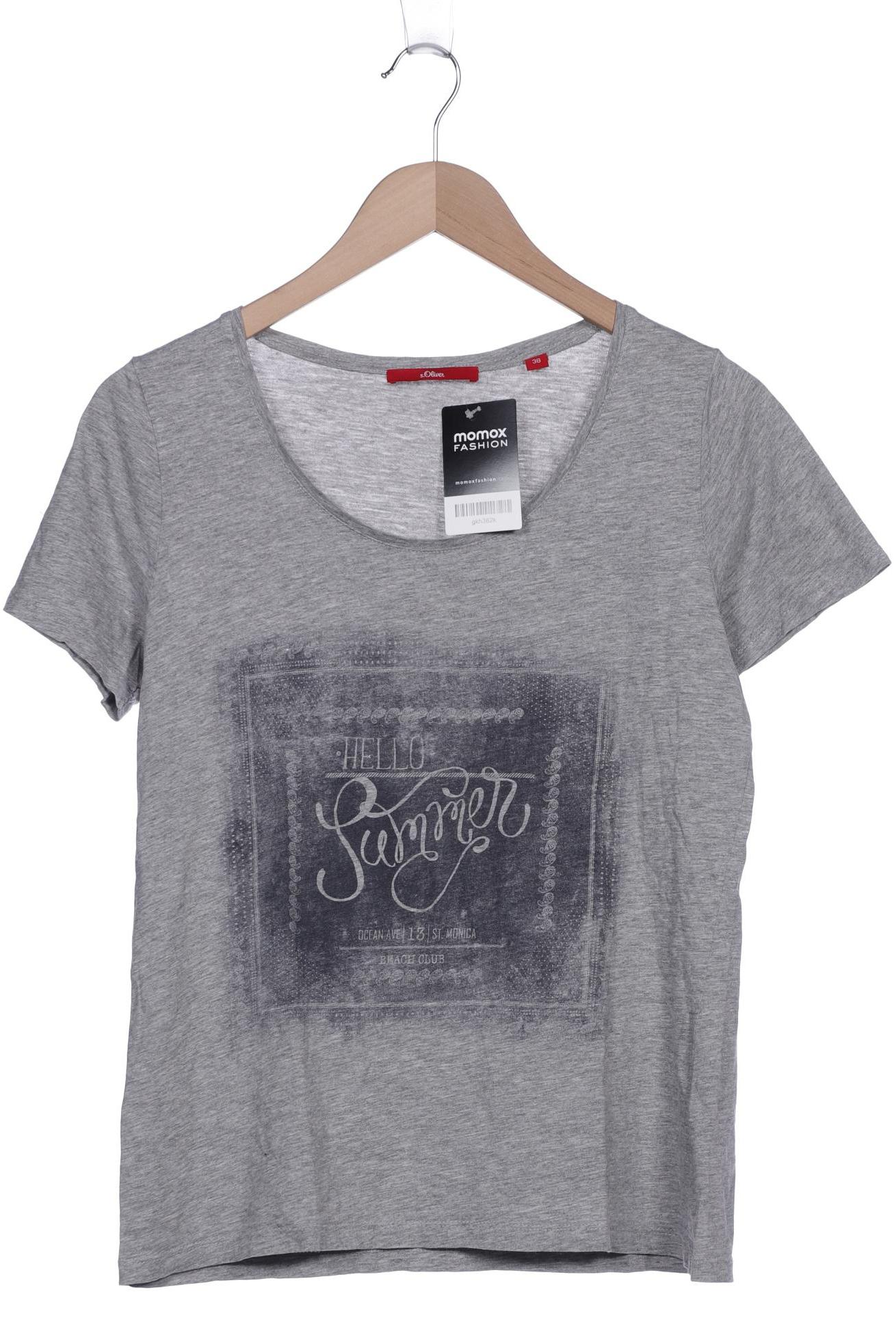 

s.Oliver Selection Damen T-Shirt, grau, Gr. 38