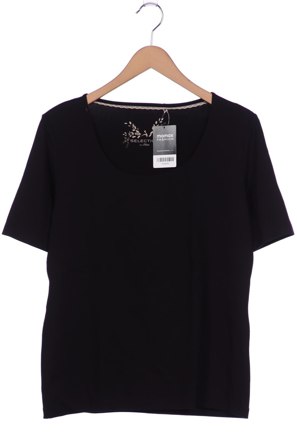 

s.Oliver Selection Damen T-Shirt, schwarz, Gr. 42