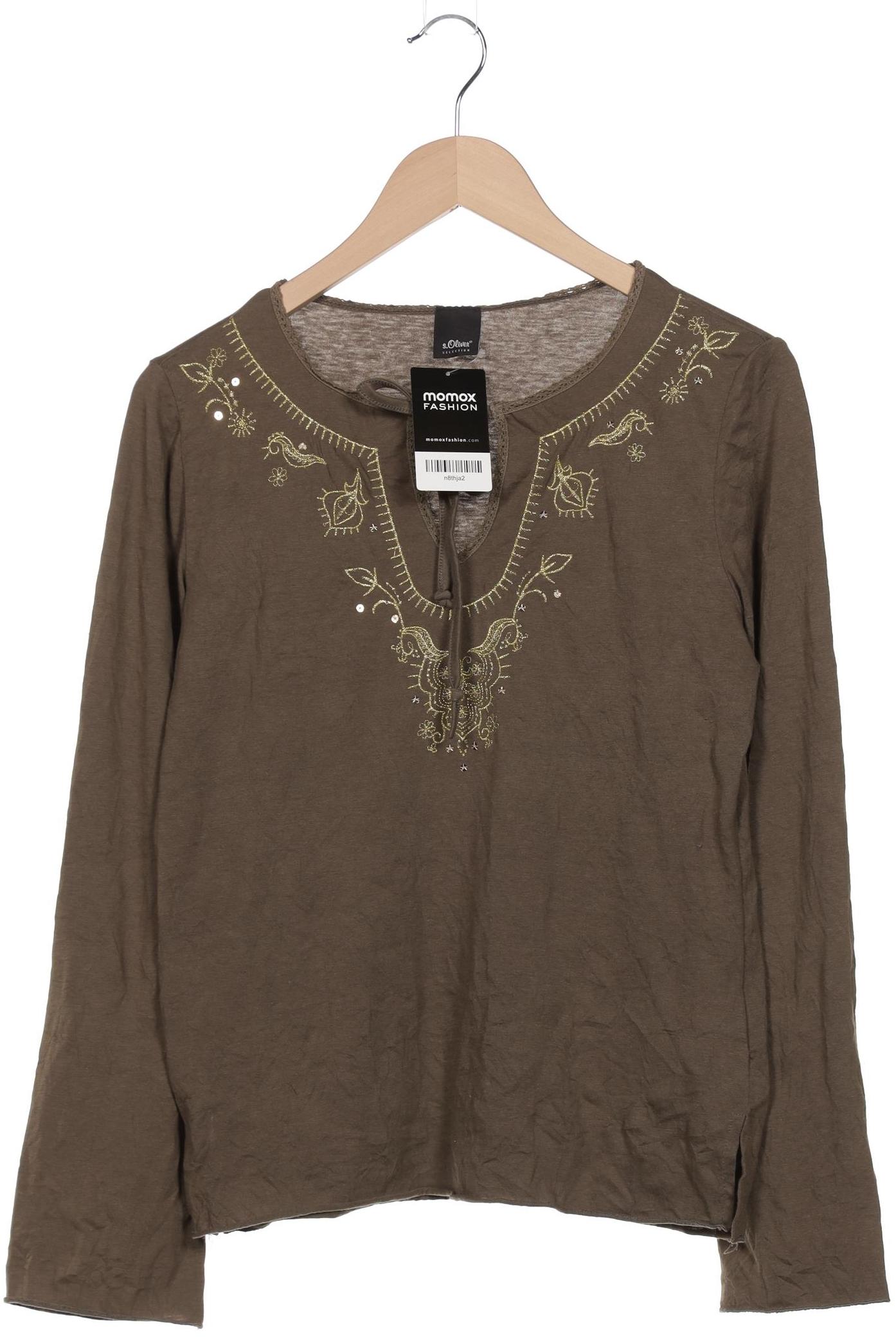 

s.Oliver Selection Damen Langarmshirt, grün, Gr. 40