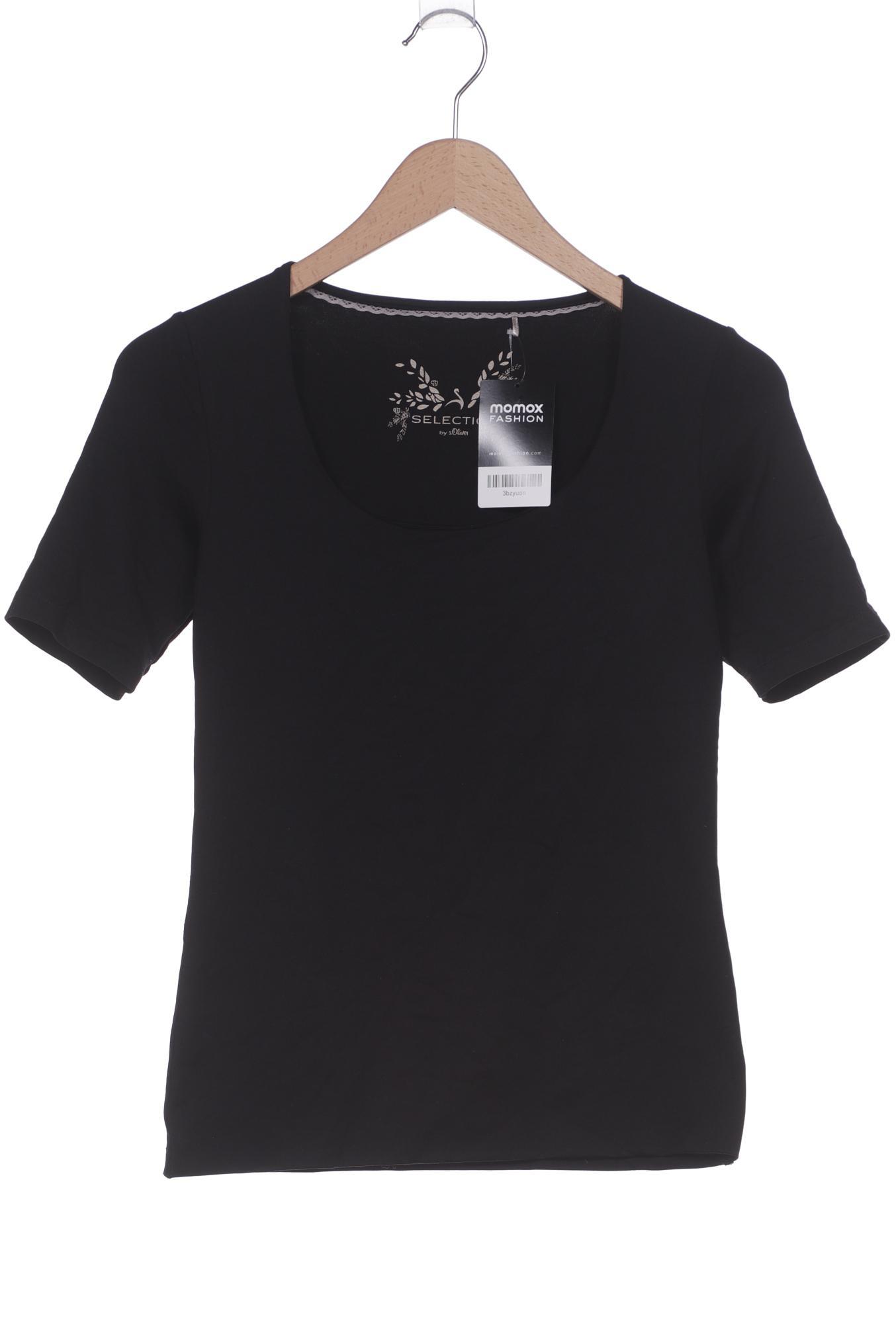 

s.Oliver Selection Damen T-Shirt, schwarz, Gr. 34