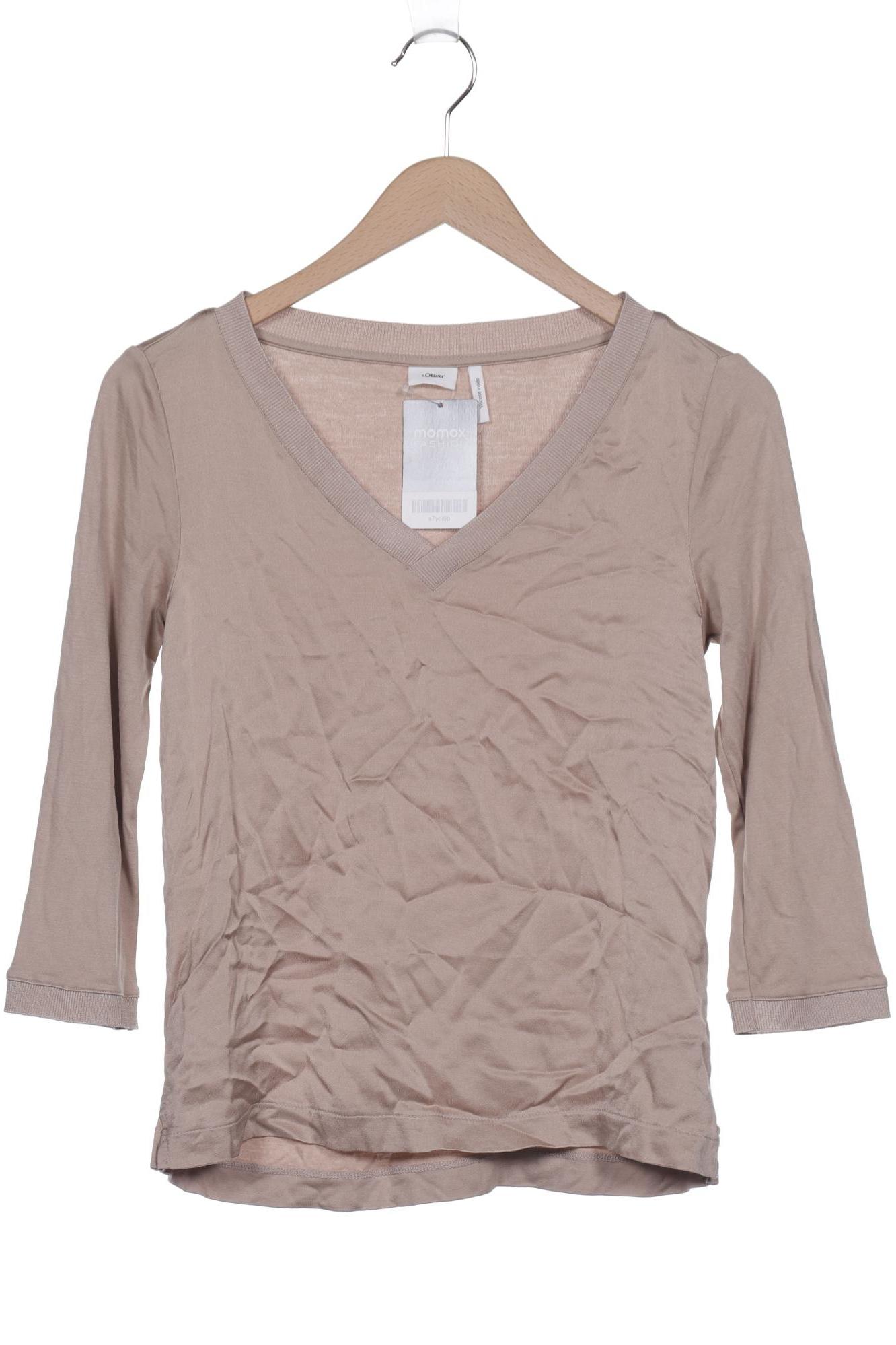 

s.Oliver Selection Damen Langarmshirt, beige, Gr. 34