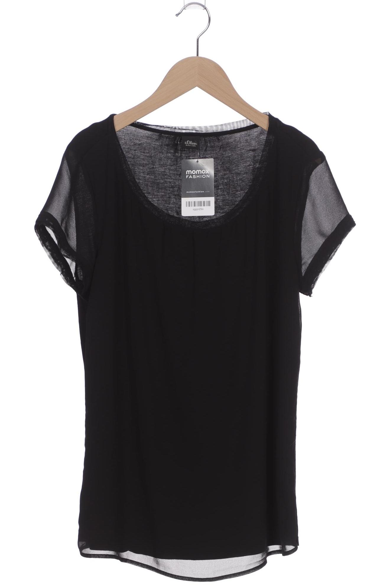 

s.Oliver Selection Damen T-Shirt, schwarz, Gr. 38