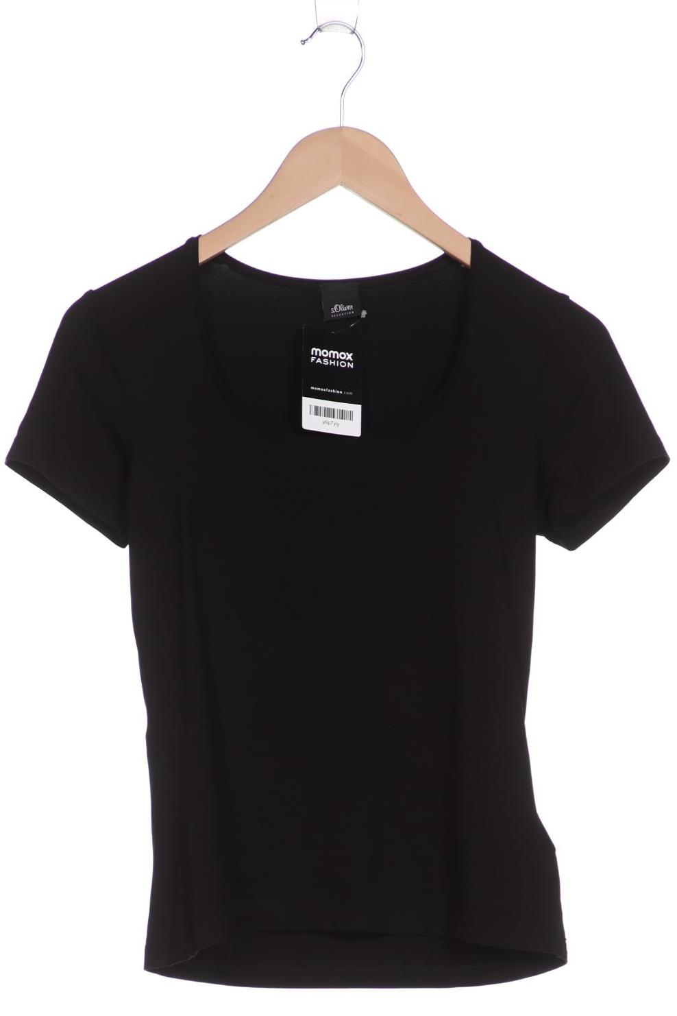 

s.Oliver Selection Damen T-Shirt, schwarz, Gr. 38