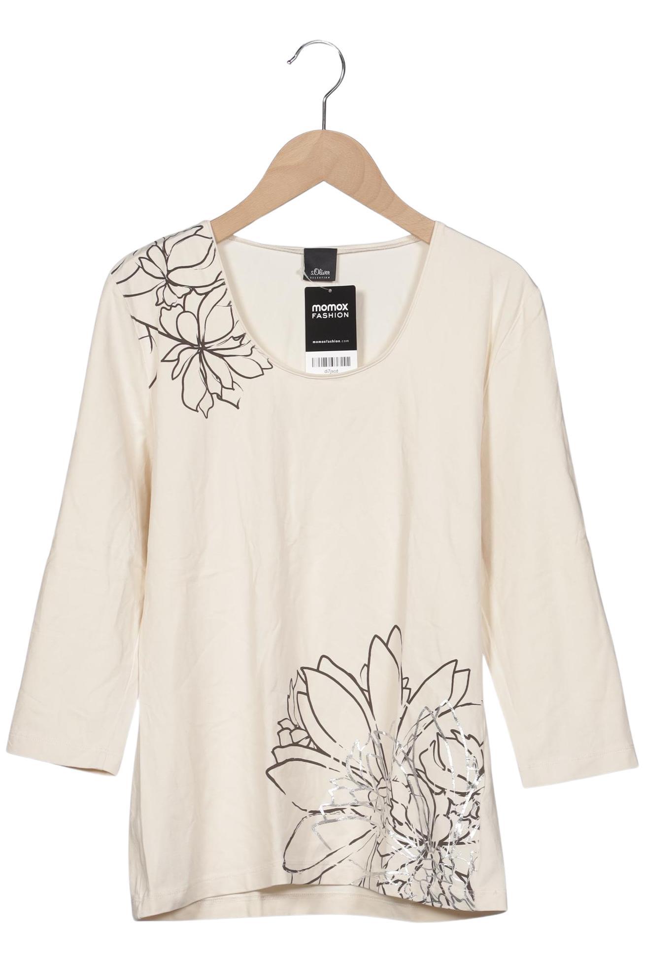 

s.Oliver Selection Damen Langarmshirt, cremeweiß, Gr. 40