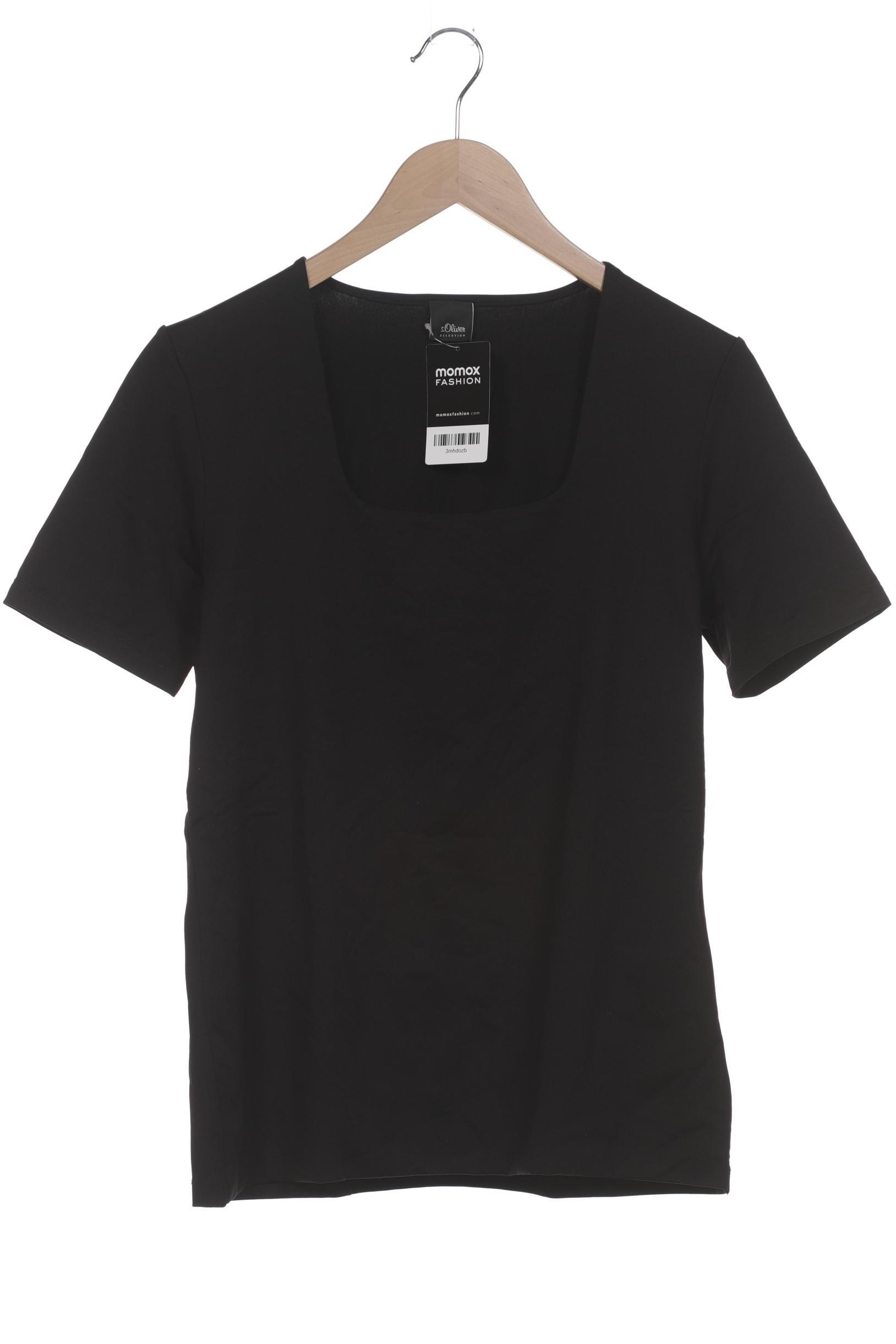 

s.Oliver Selection Damen T-Shirt, schwarz, Gr. 44