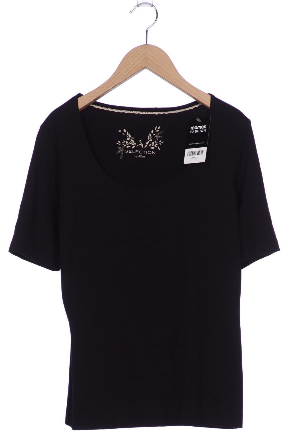 

s.Oliver Selection Damen T-Shirt, schwarz, Gr. 38