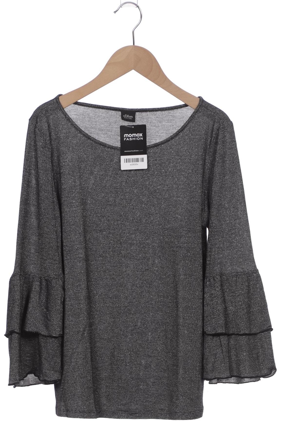 

s.Oliver Selection Damen Langarmshirt, grau, Gr. 38