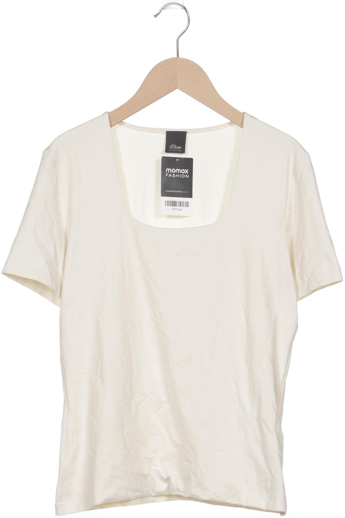 

s.Oliver Selection Damen T-Shirt, cremeweiß, Gr. 38