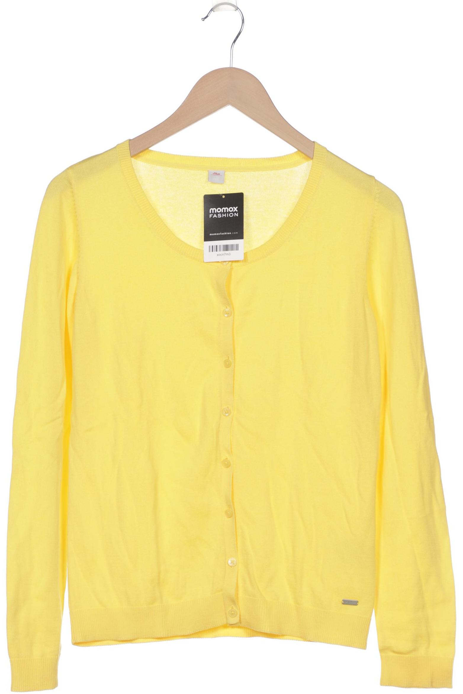 

s.Oliver Selection Damen Strickjacke, gelb, Gr. 38