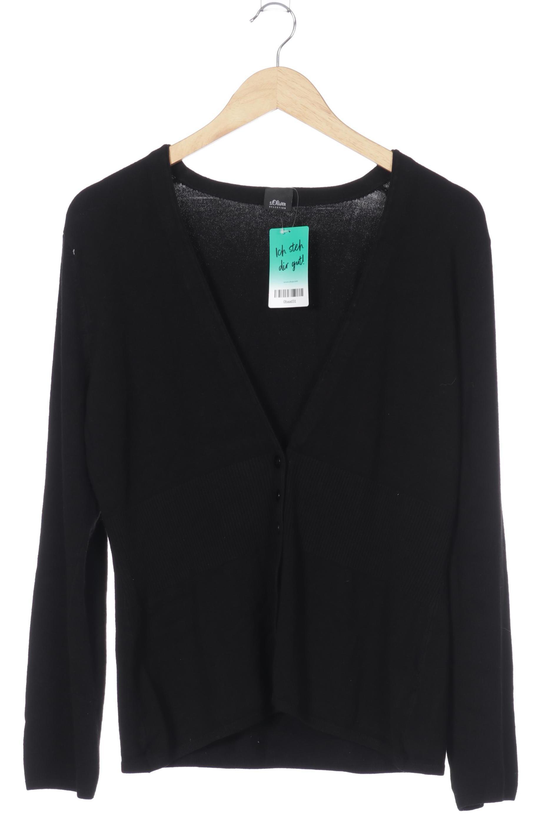 

s.Oliver Damen Strickjacke, schwarz, Gr. 46