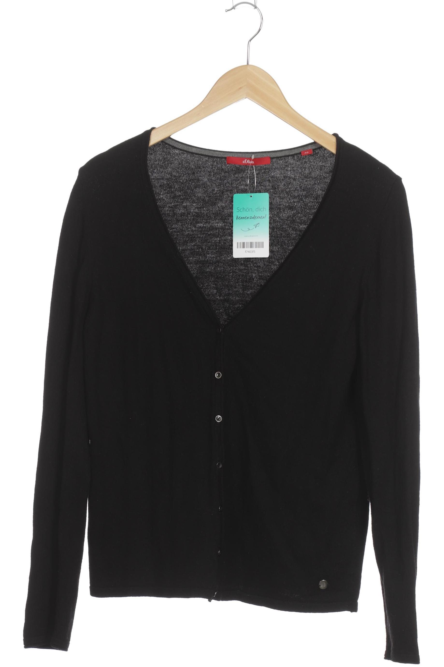 

s.Oliver Damen Strickjacke, schwarz, Gr. 40
