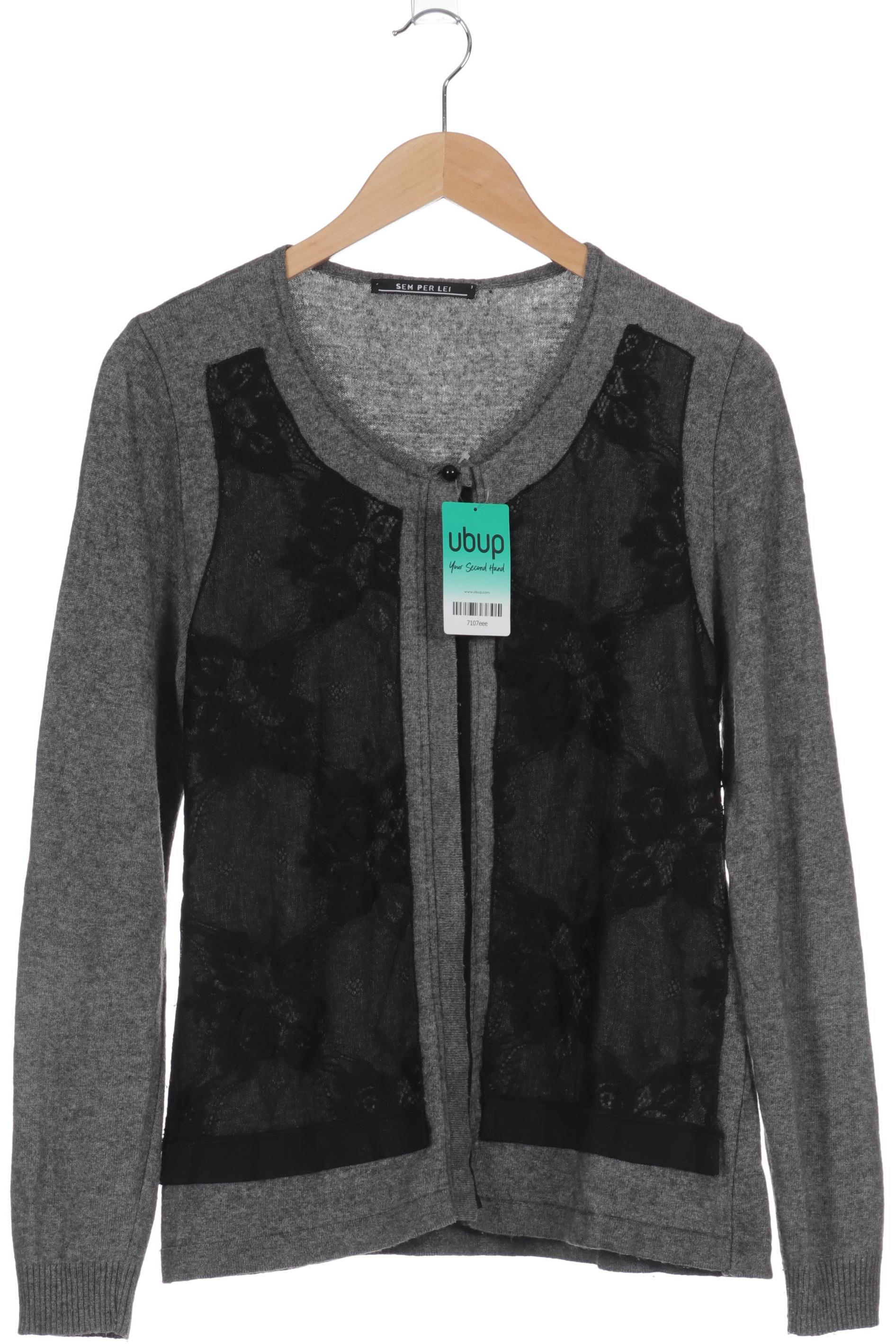 

SEM PER LEI Damen Strickjacke, grau, Gr. 42