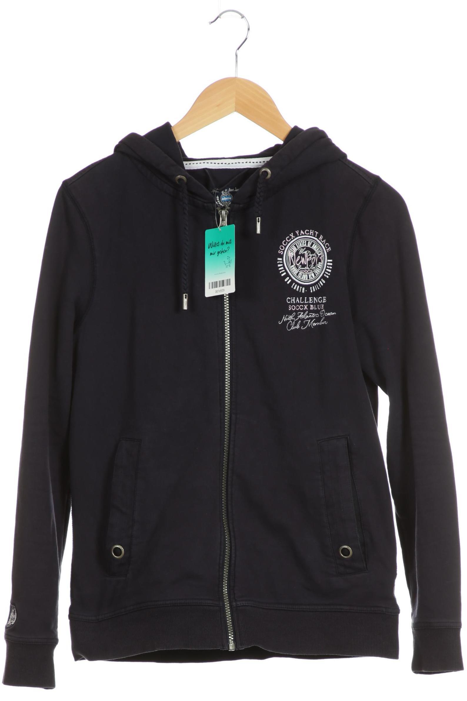 

Soccx Damen Kapuzenpullover, blau, Gr. 36