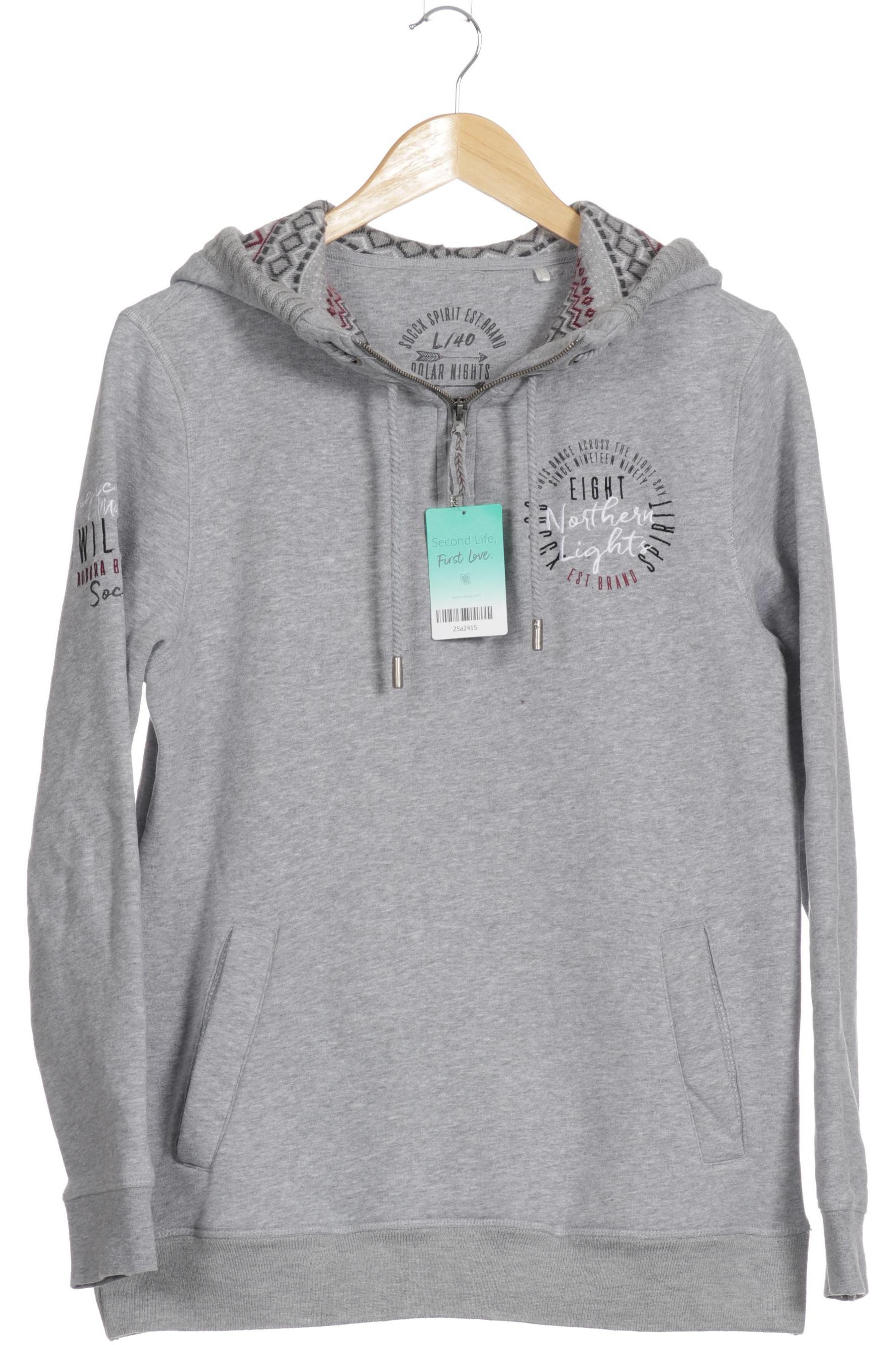 

Soccx Damen Kapuzenpullover, grau, Gr.