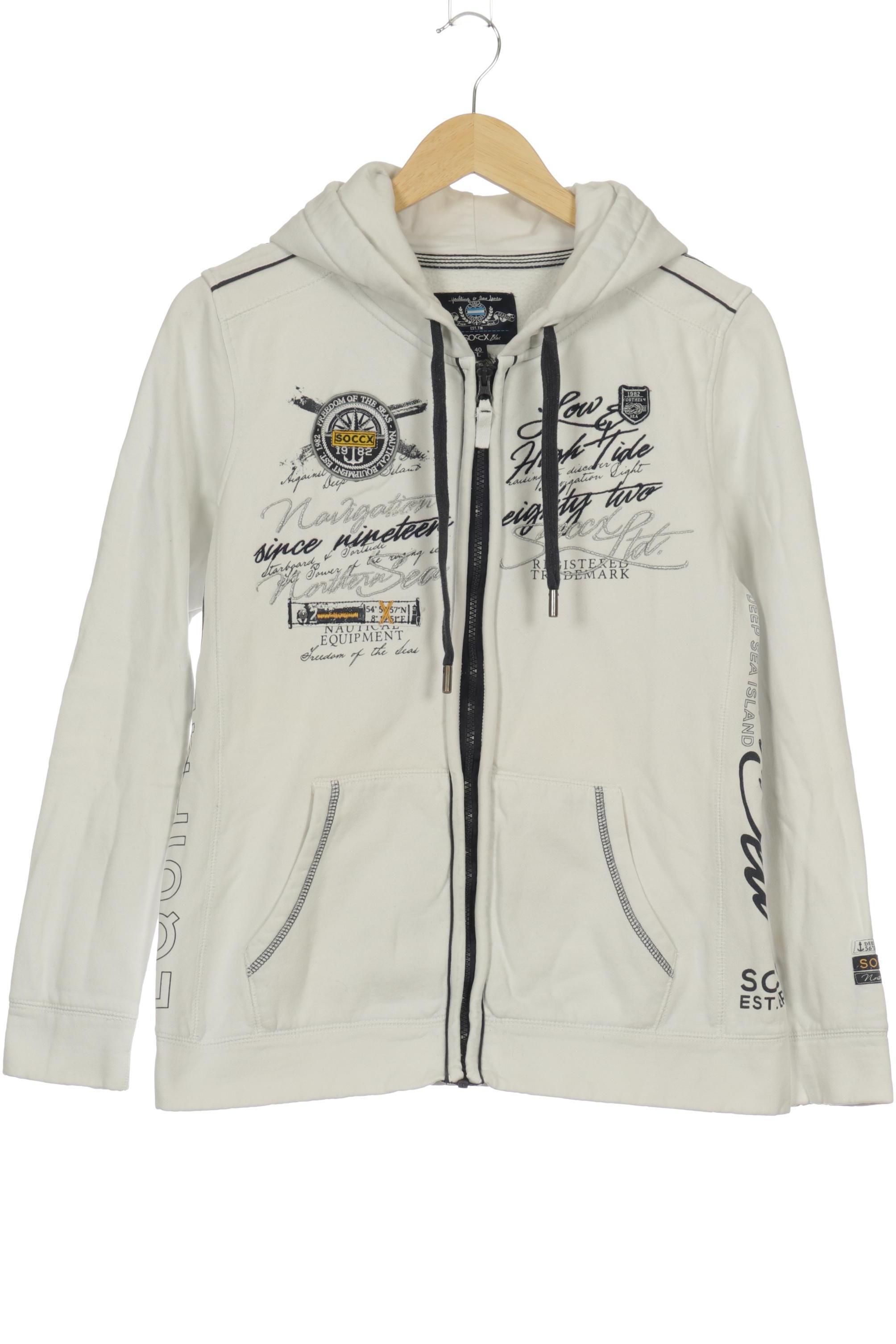 

Soccx Damen Kapuzenpullover, weiß, Gr. 40