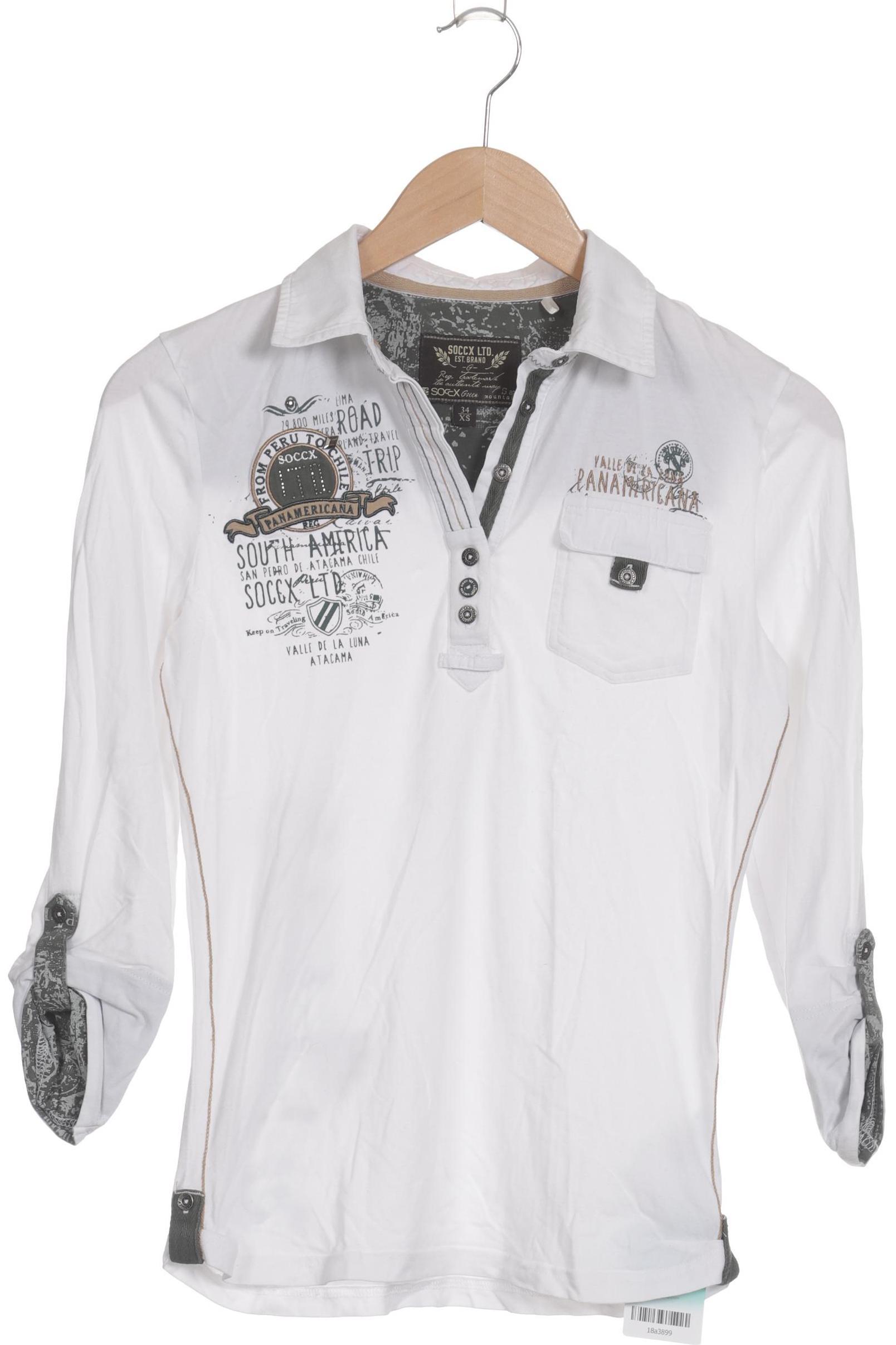 

Soccx Damen Langarmshirt, weiß, Gr.