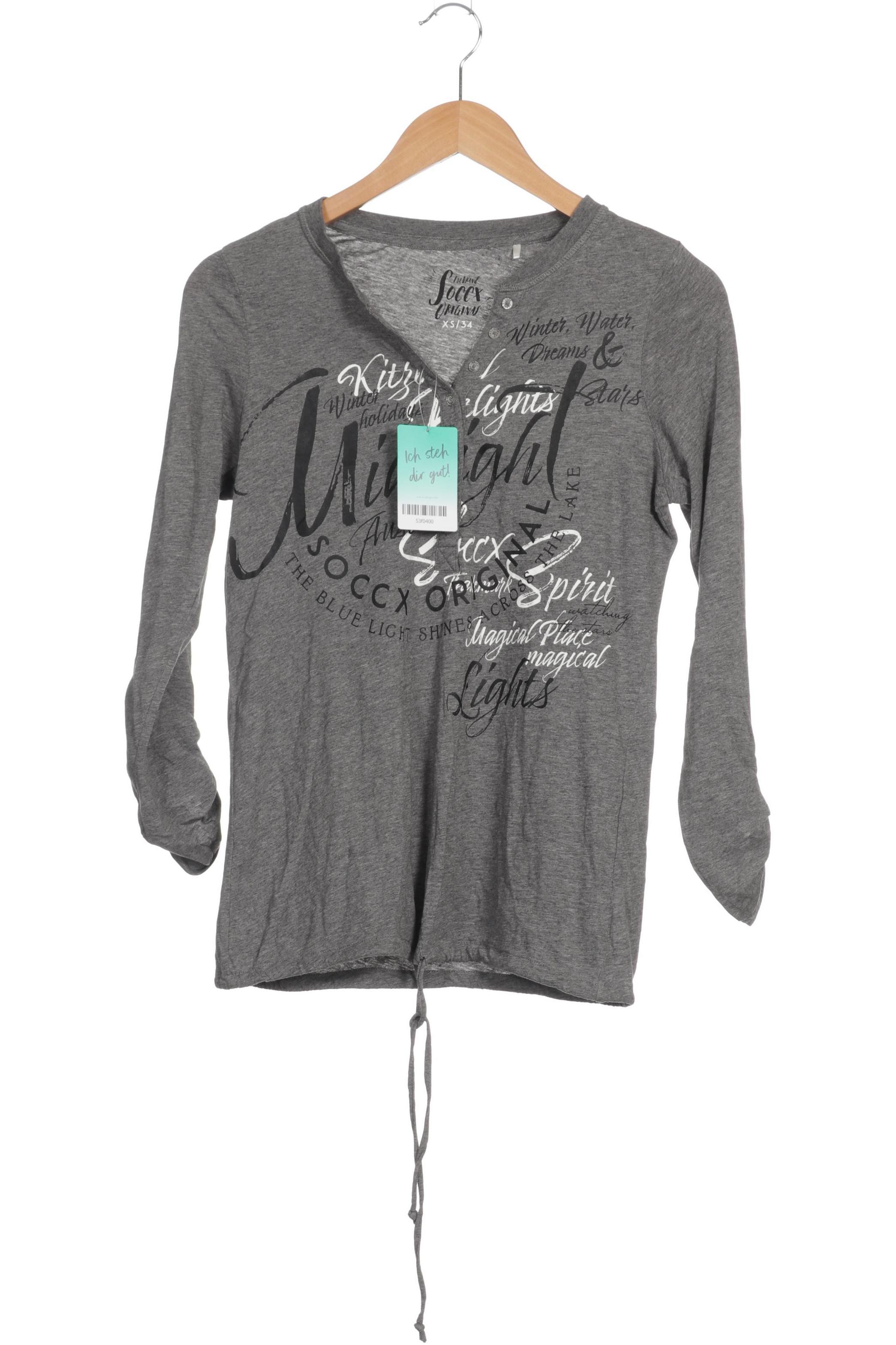 

Soccx Damen Langarmshirt, grau, Gr.