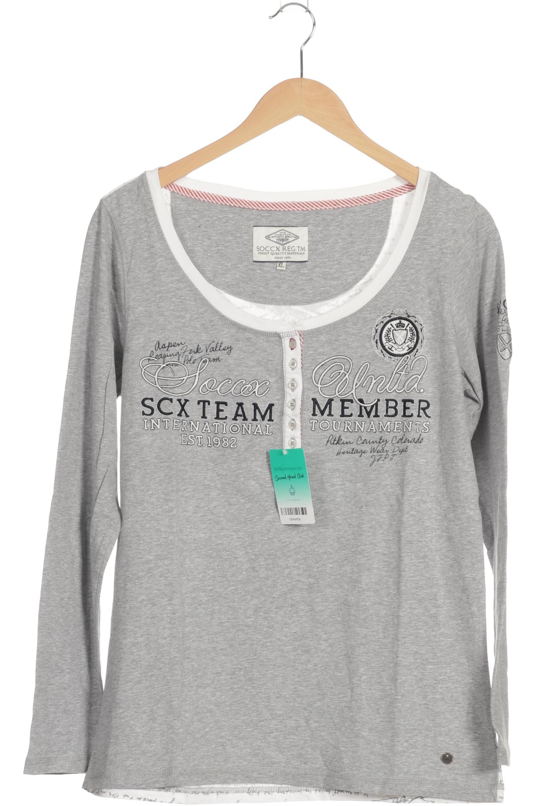 

Soccx Damen Langarmshirt, grau, Gr.