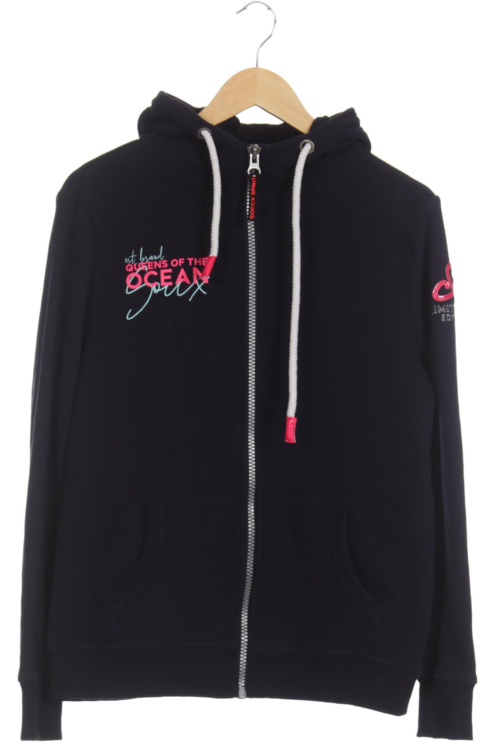 

Soccx Damen Kapuzenpullover, blau, Gr.