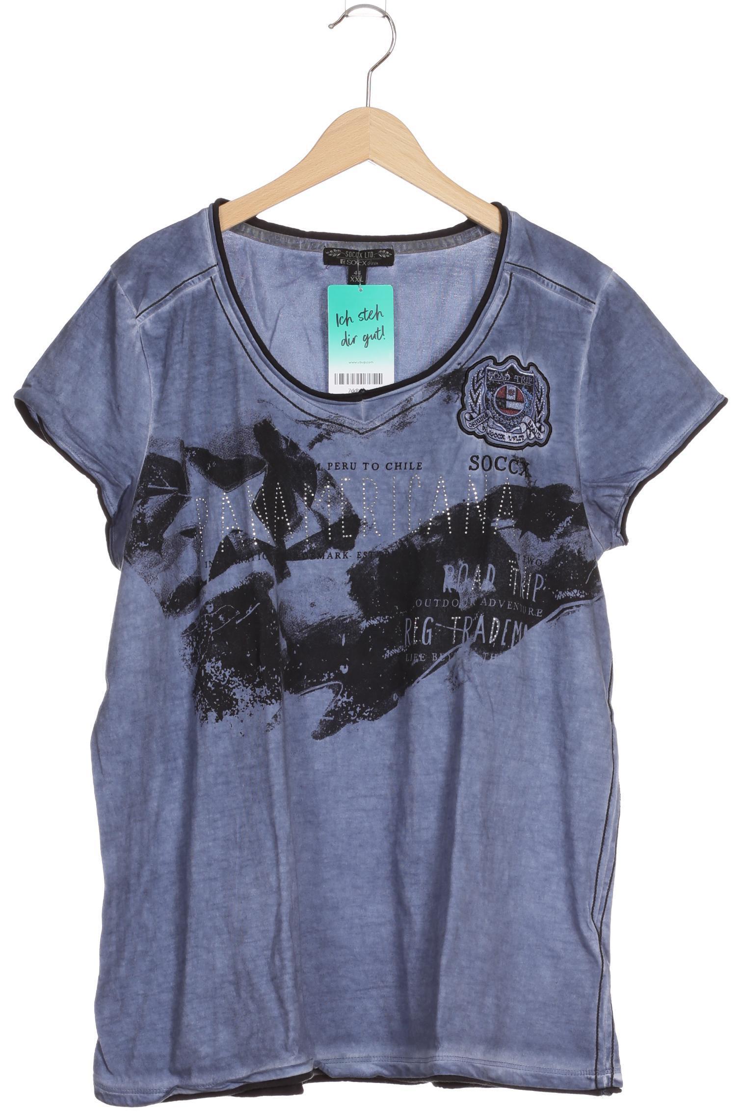 

Soccx Damen T-Shirt, blau, Gr.