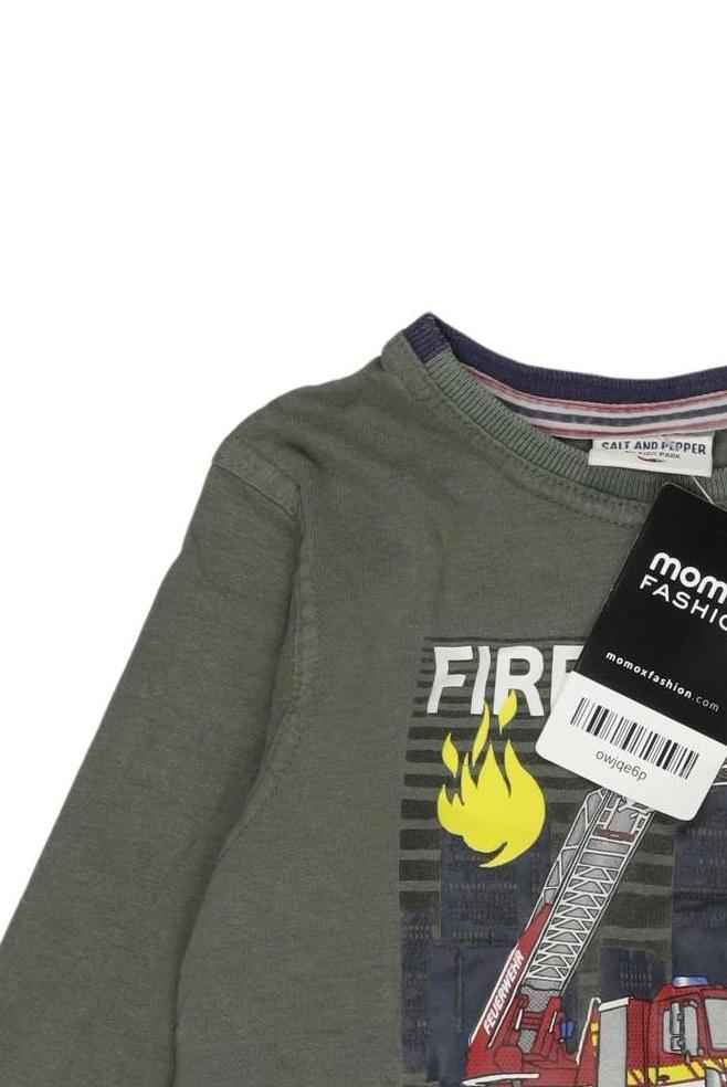 Thumbnail - Salt and Pepper Jungen Langarmshirt, grün, Gr. 92