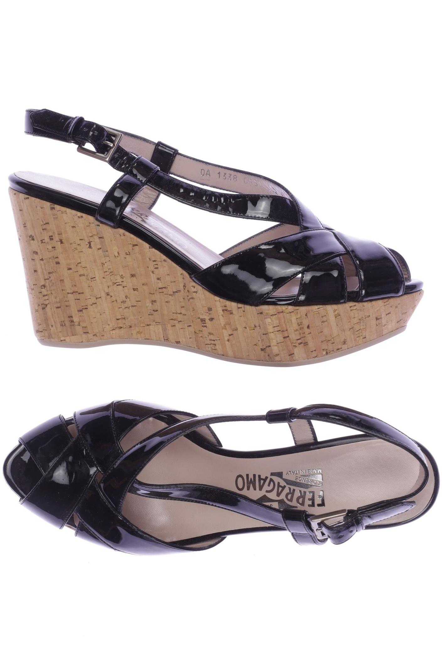 

Salvatore Ferragamo Damen Sandale, schwarz, Gr. 7.5