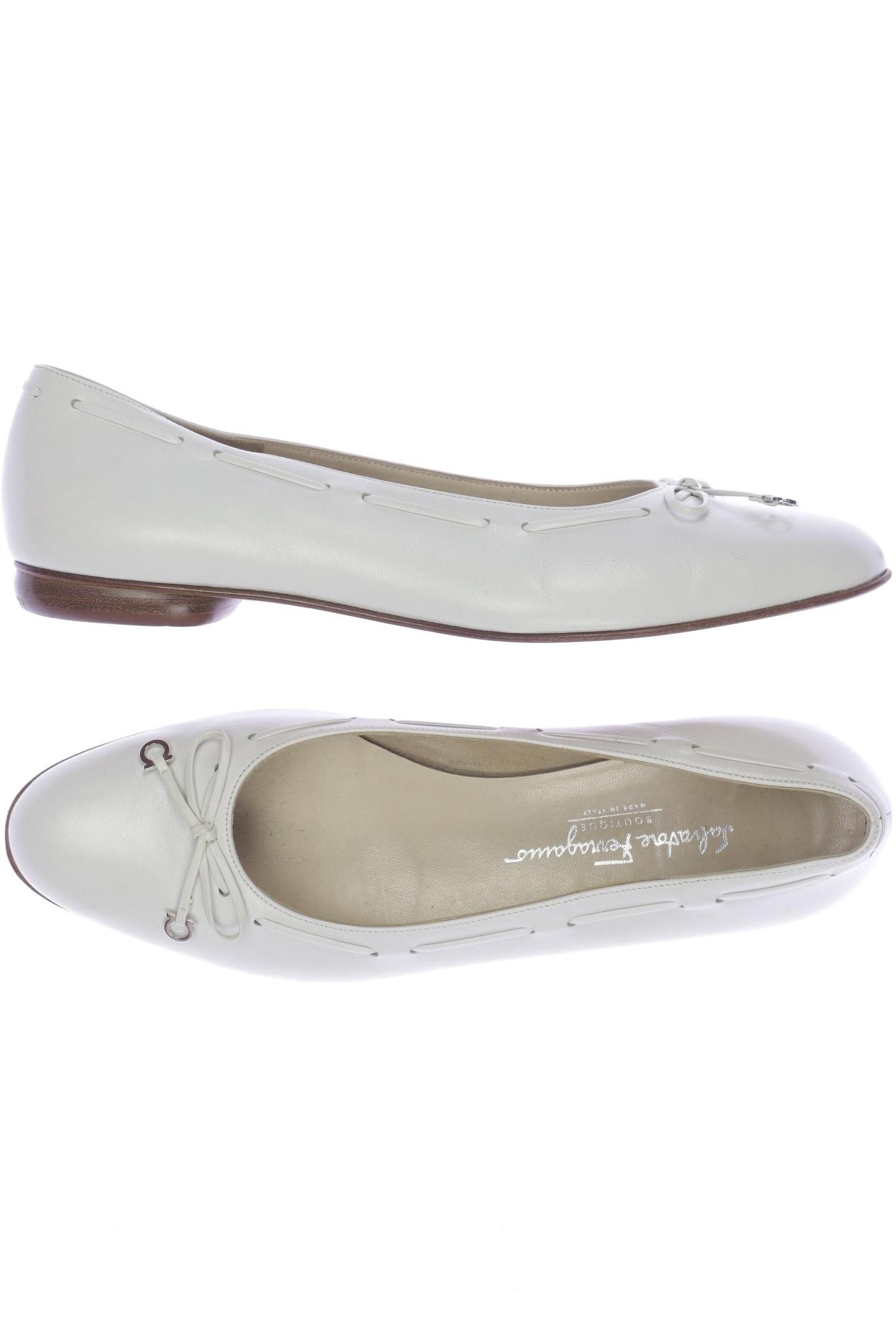 

Salvatore Ferragamo Damen Ballerinas, weiß, Gr. 10.5