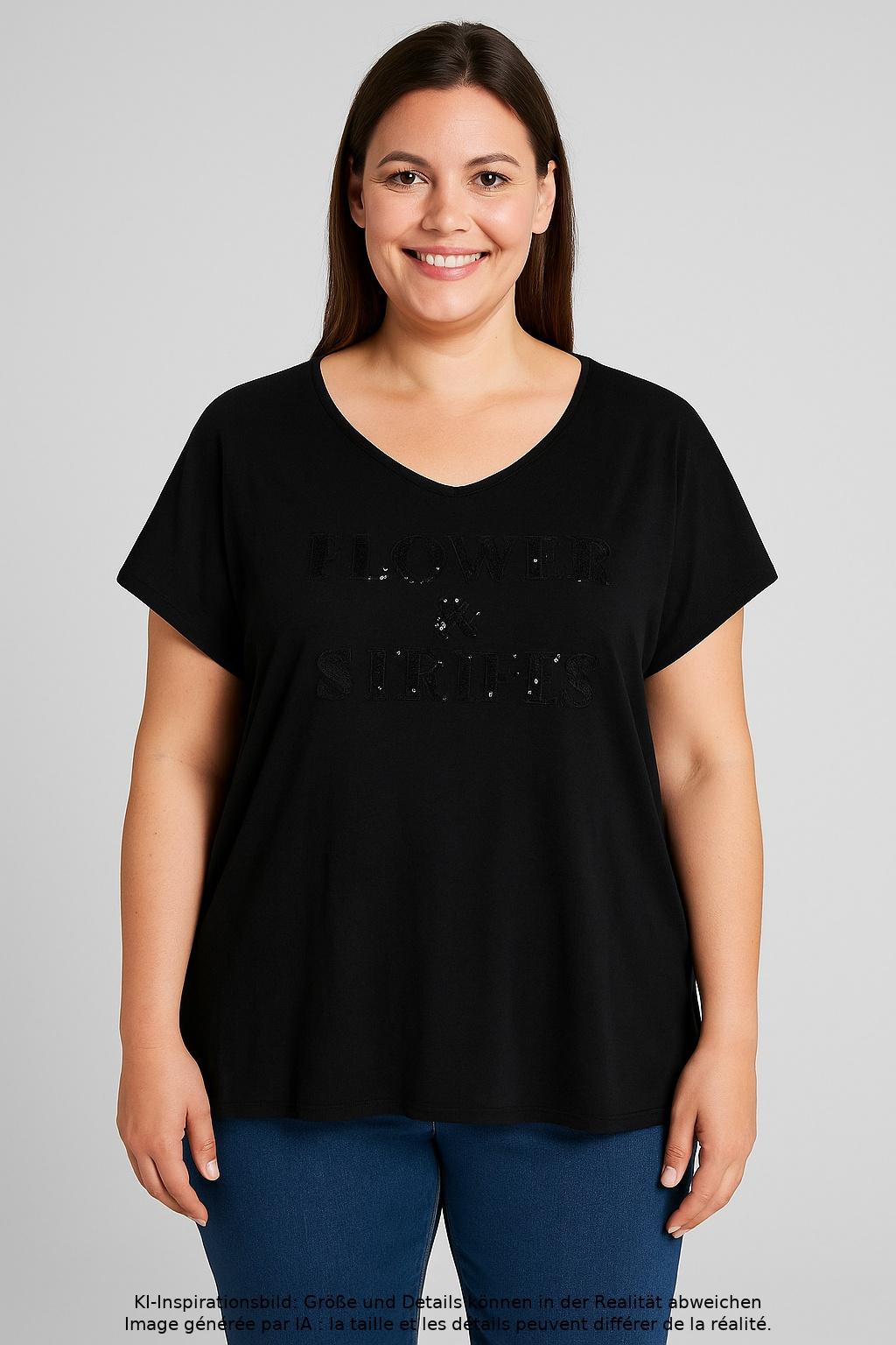 

Samoon by Gerry Weber Damen T-Shirt, schwarz, Gr. 48