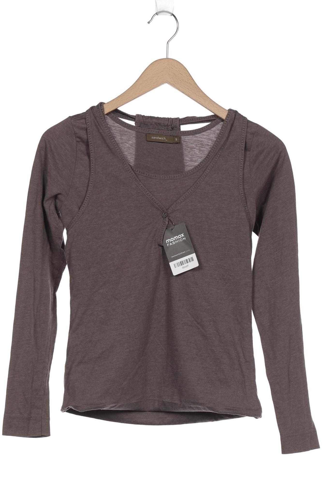 

sandwich_ Damen Langarmshirt, grau, Gr. 36