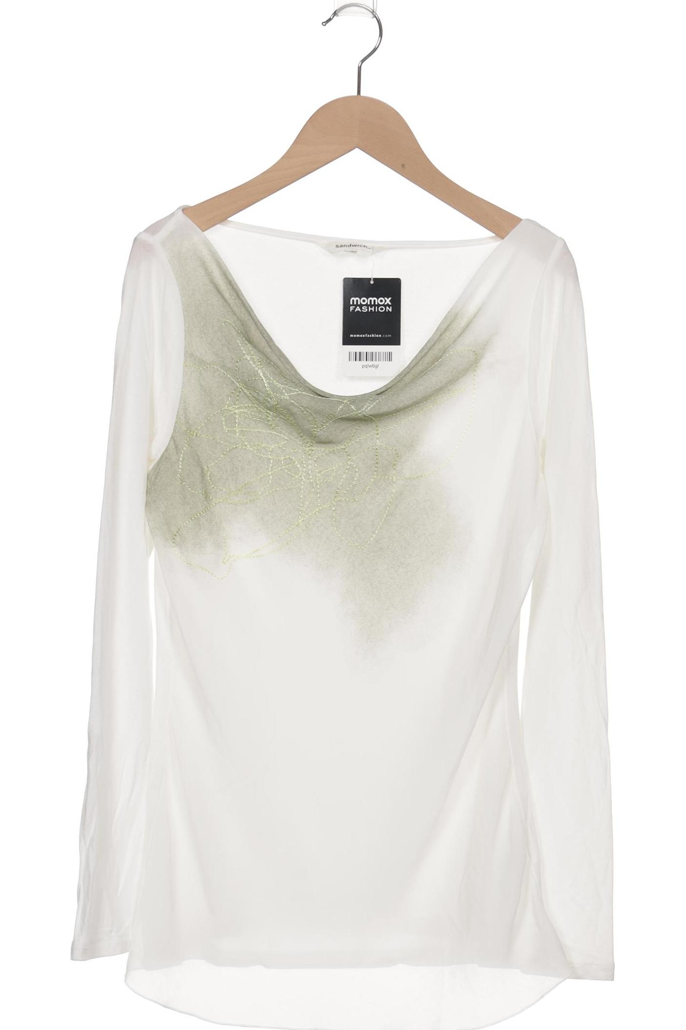 

sandwich_ Damen Langarmshirt, weiß, Gr. 36
