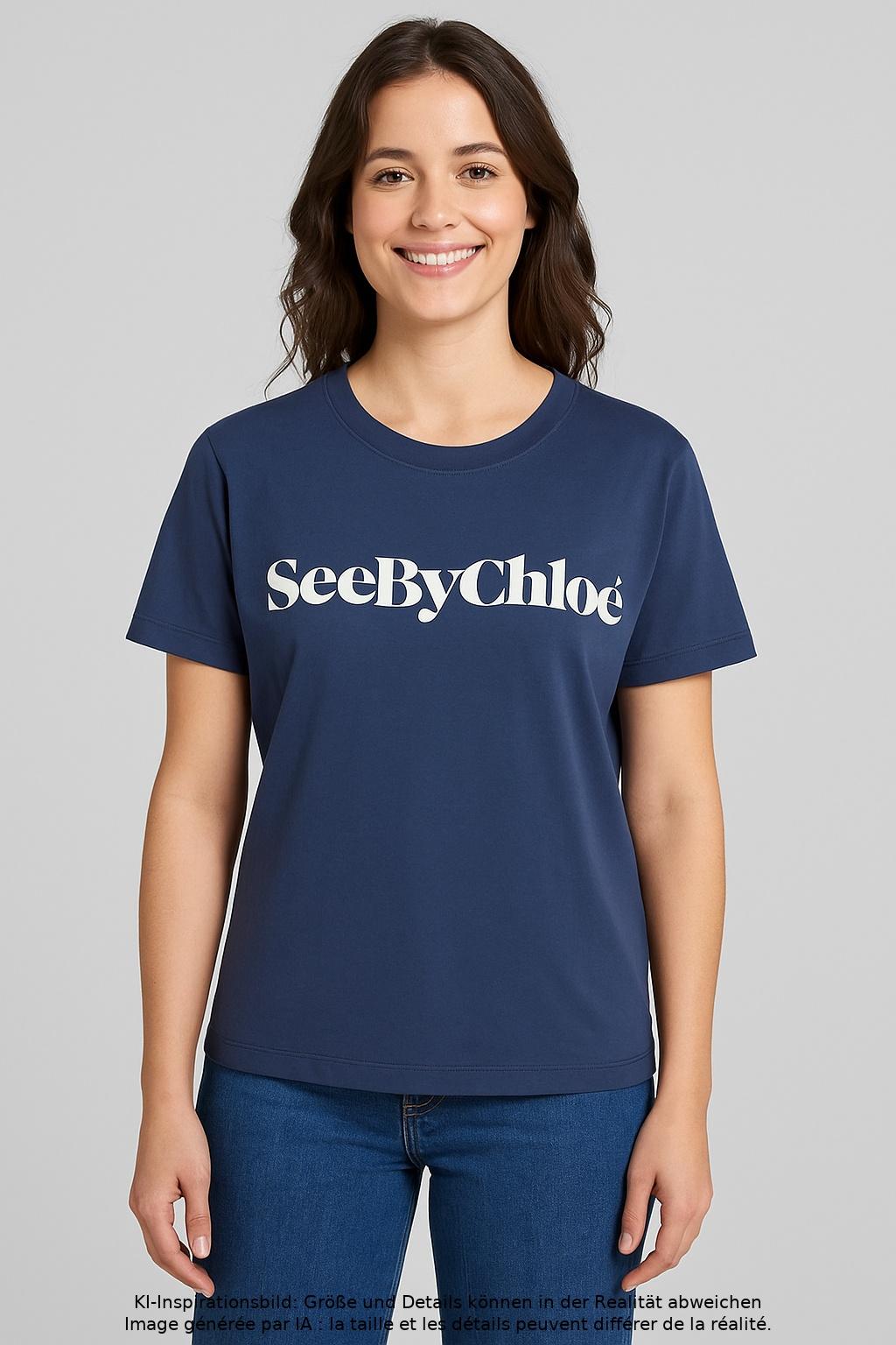 

See by Chloe Damen T-Shirt, marineblau, Gr. 38