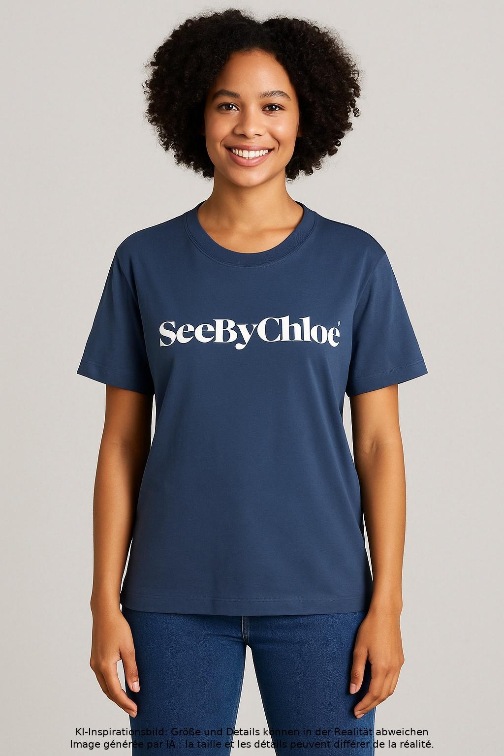 

See by Chloe Damen T-Shirt, marineblau, Gr. 38