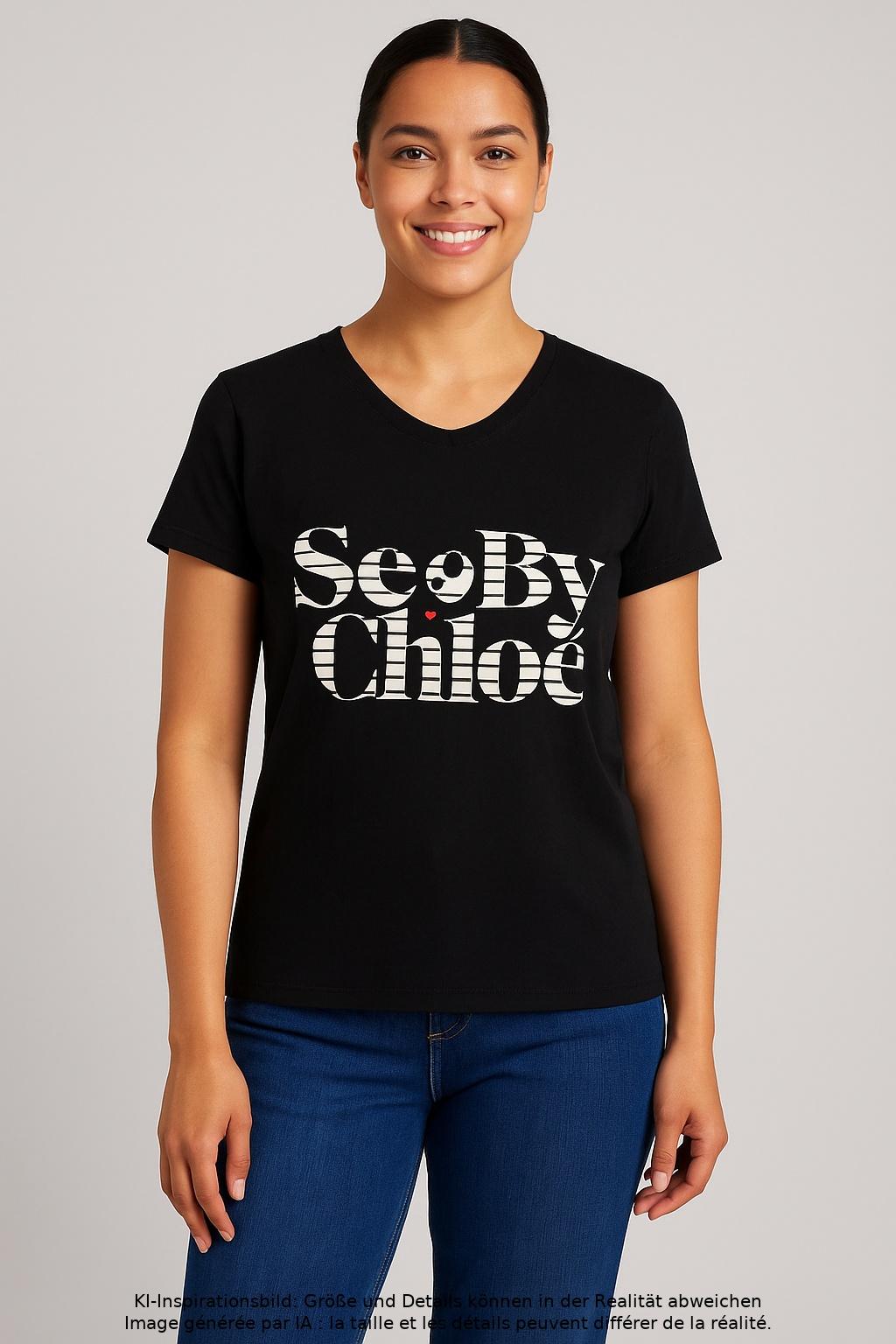 

See by Chloe Damen T-Shirt, schwarz, Gr. 38