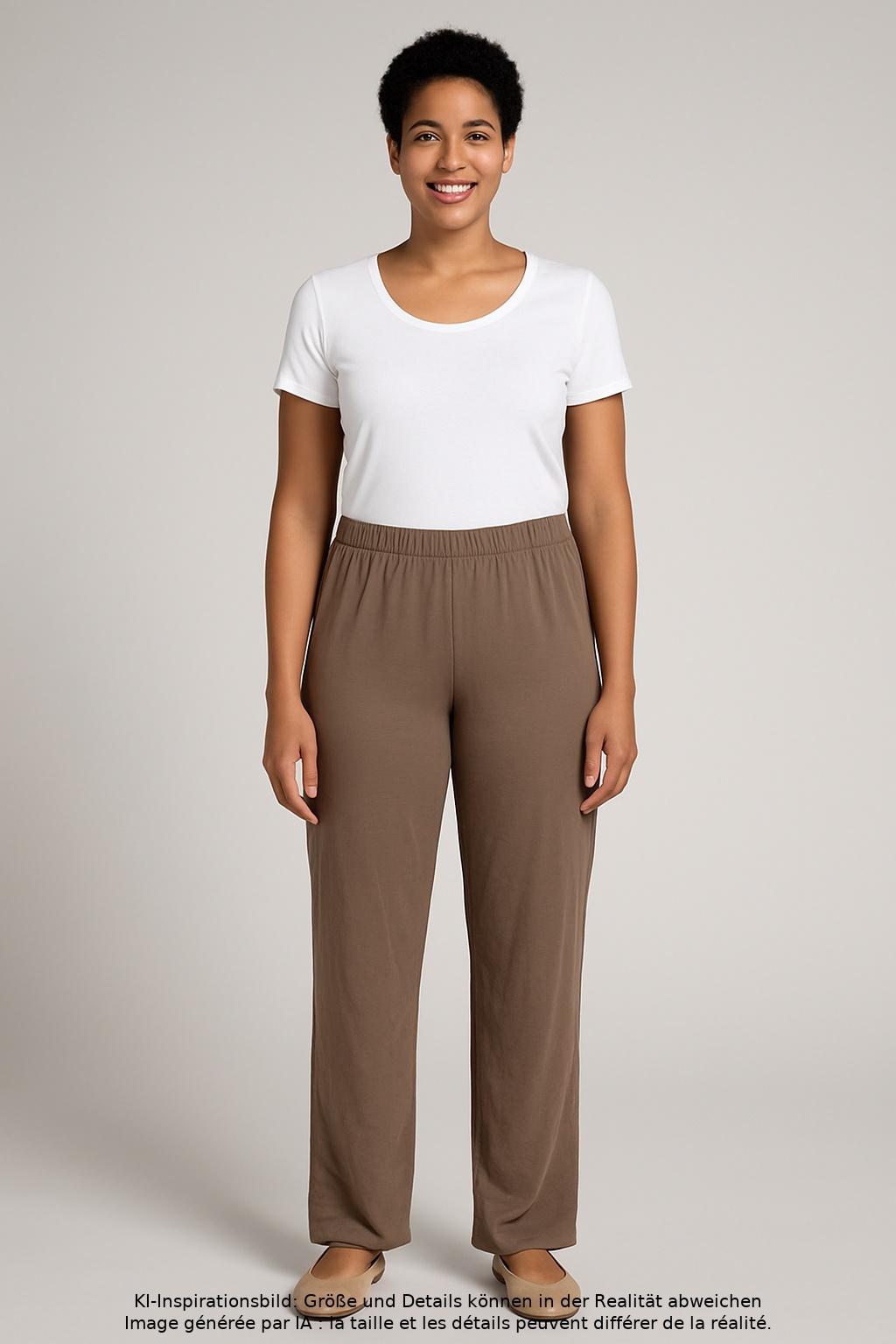 

Selection by Ulla Popken Damen Stoffhose, braun, Gr. 46