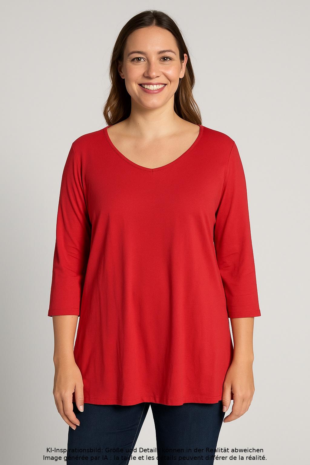 

Selection by Ulla Popken Damen T-Shirt, rot, Gr. 46