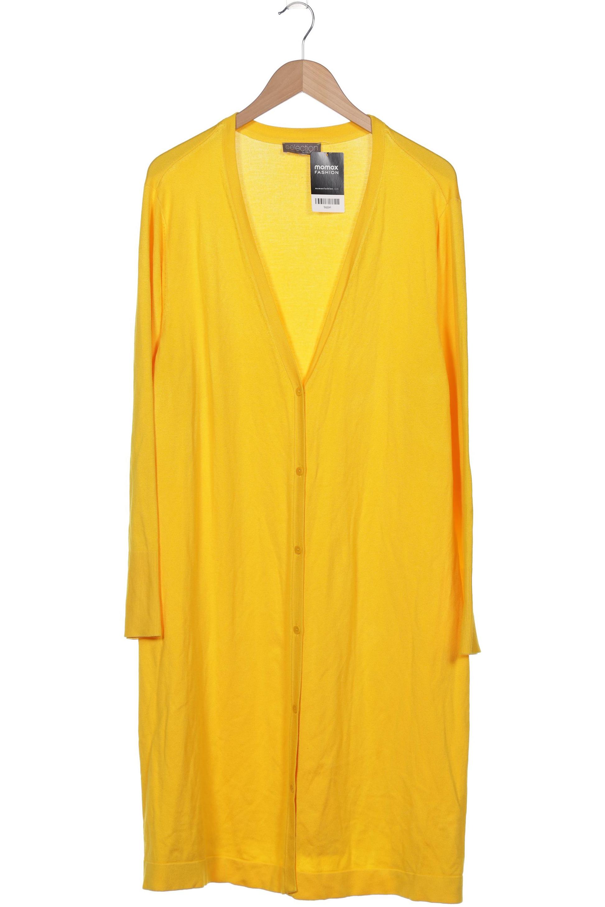 

Selection by Ulla Popken Damen Strickjacke, gelb, Gr. 52