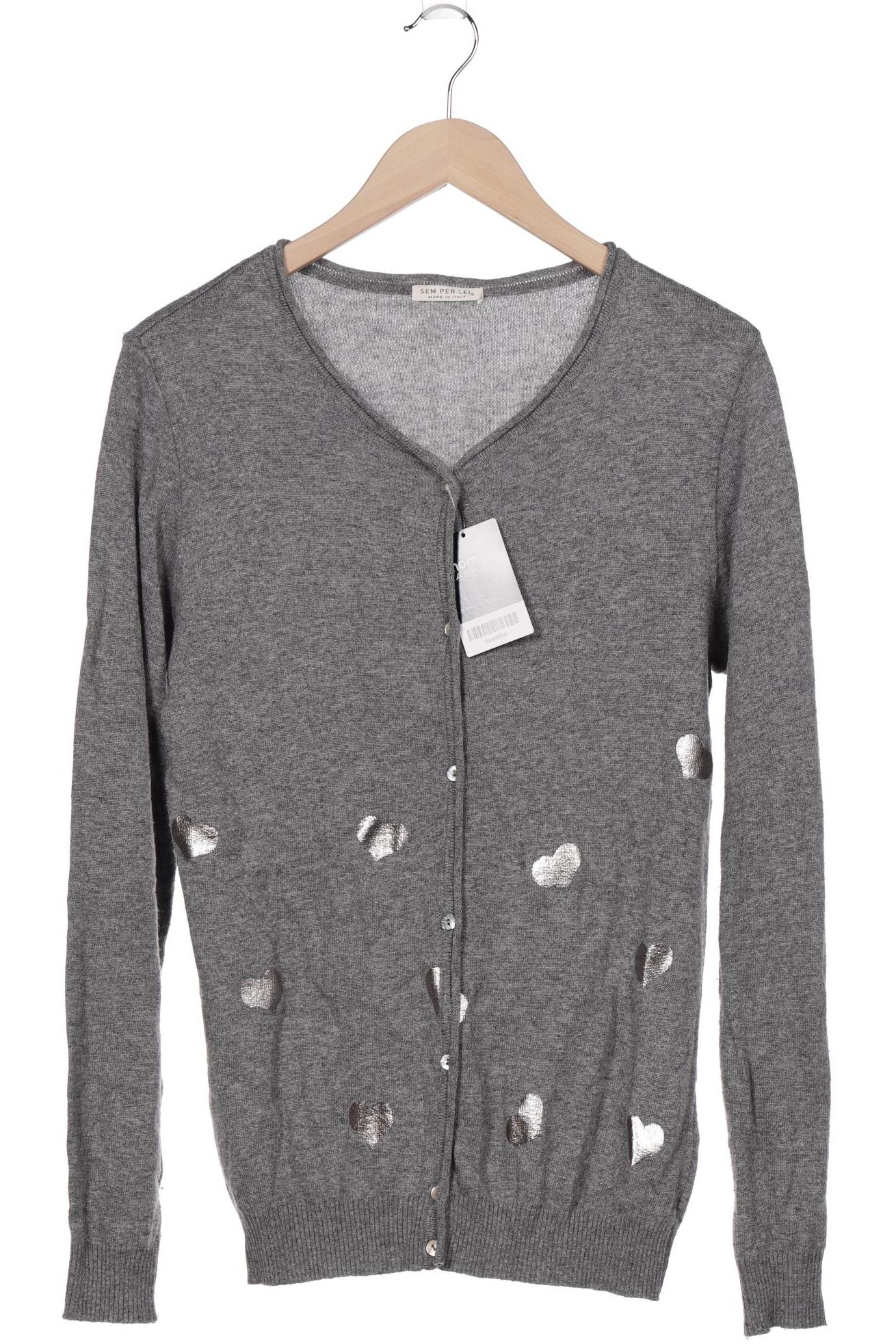 

SEM PER LEI Damen Strickjacke, grau, Gr. 42