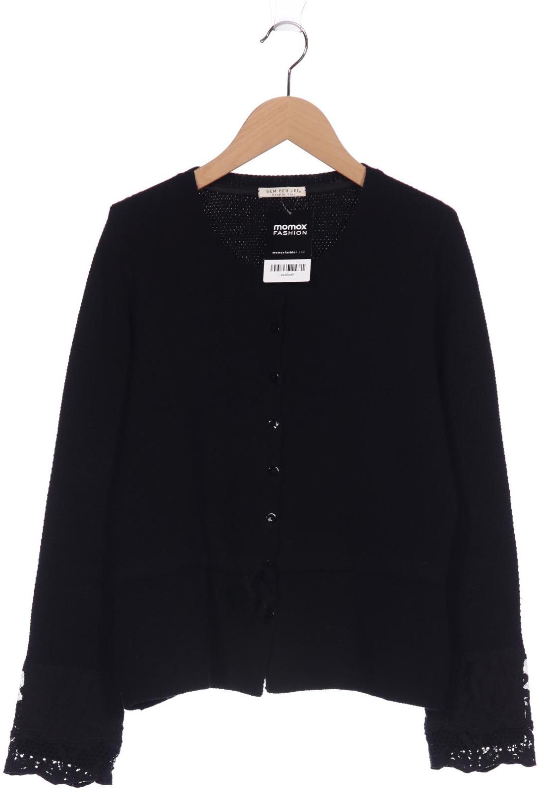 

SEM PER LEI Damen Strickjacke, schwarz, Gr. 40