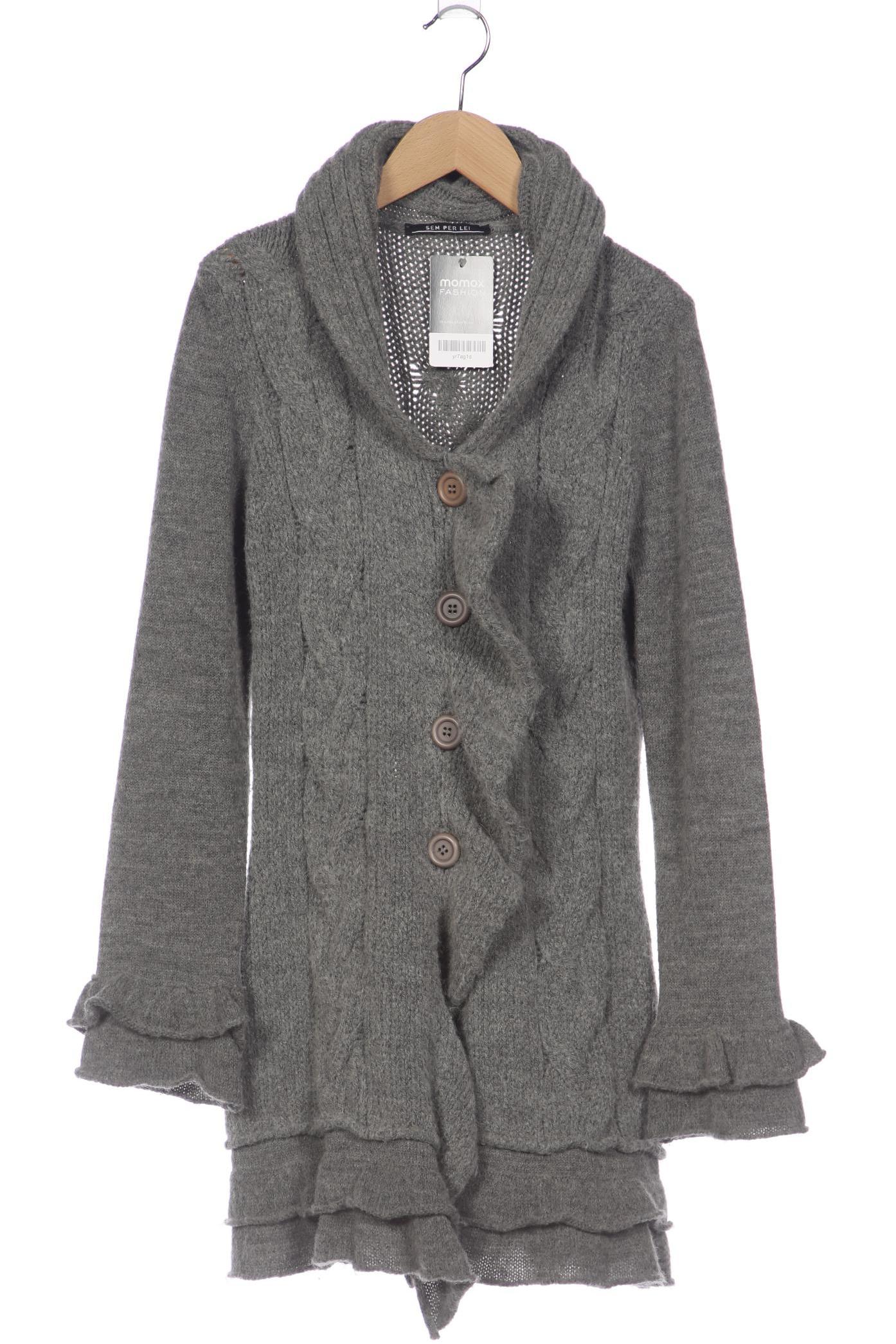 

SEM PER LEI Damen Strickjacke, grau, Gr. 36