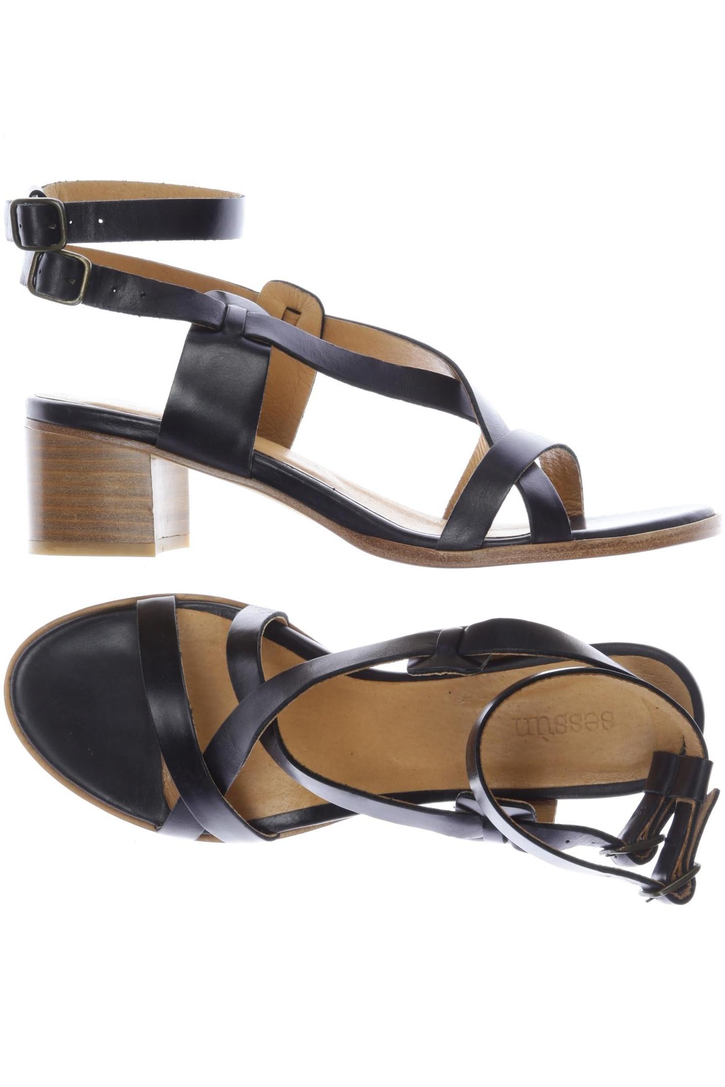 

sessun Damen Sandale, schwarz, Gr. 38
