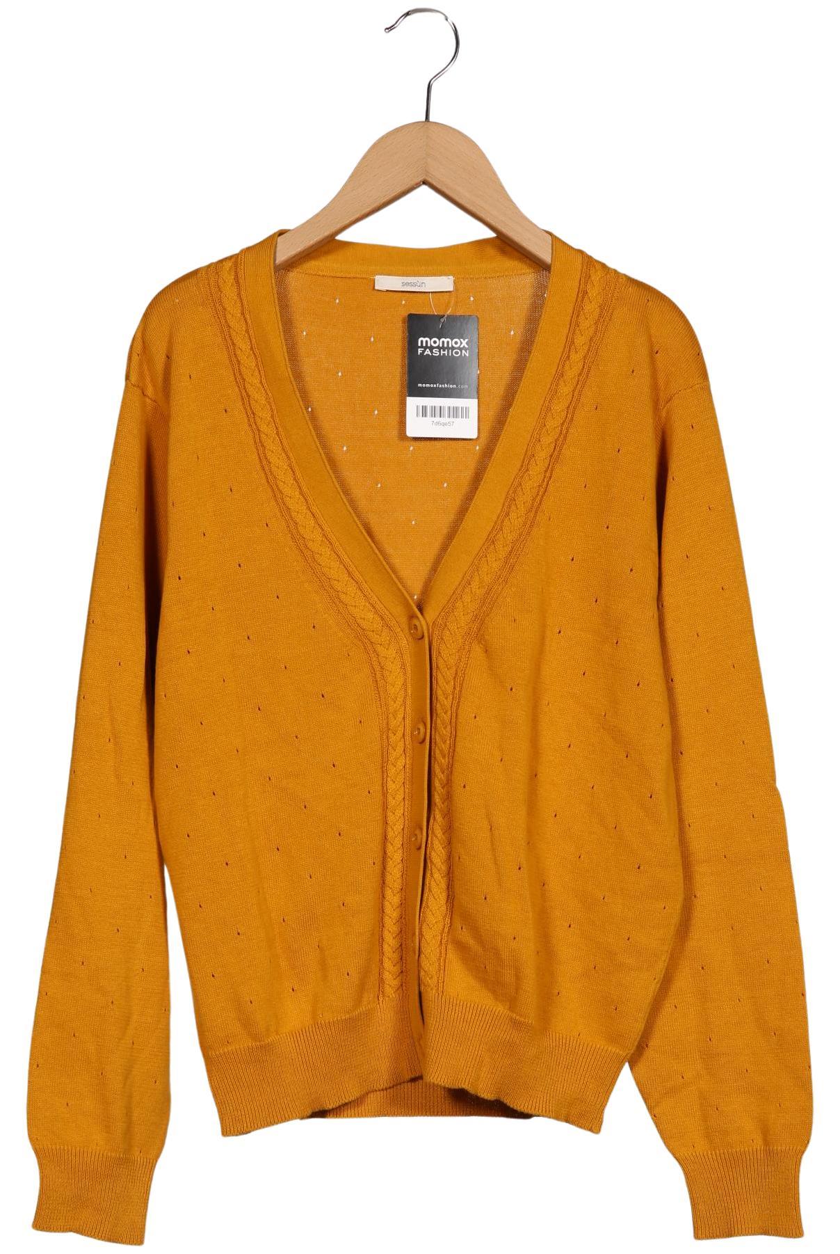 

sessun Damen Strickjacke, gelb, Gr. 38