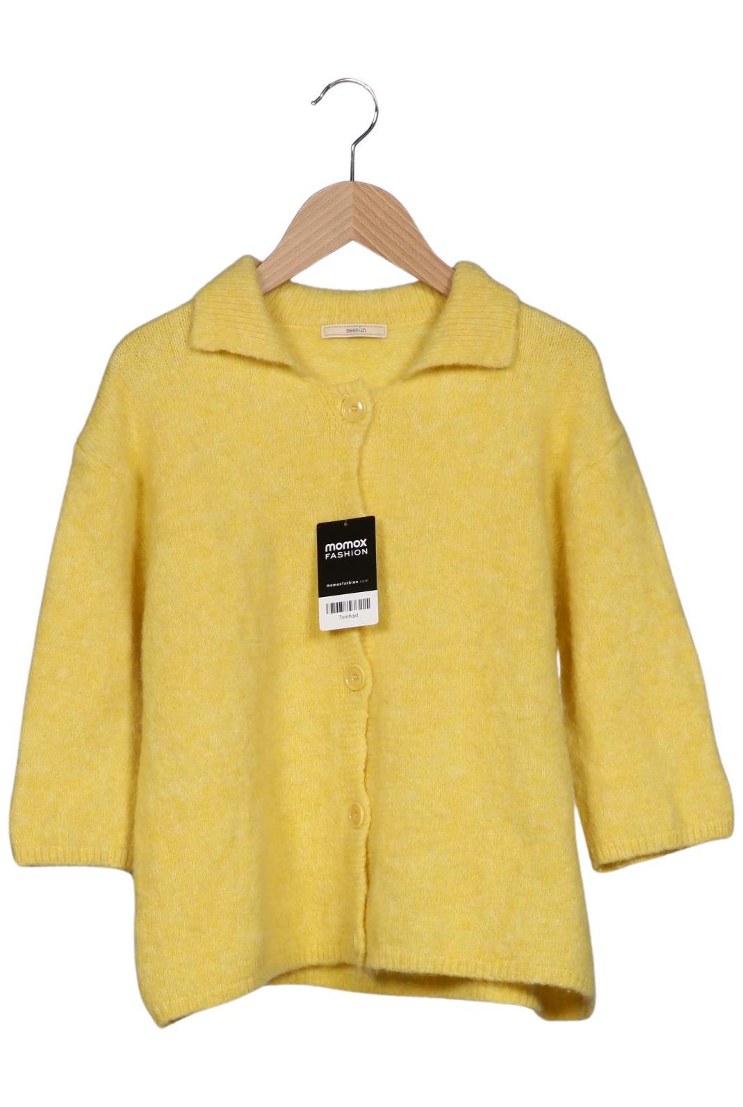 

sessun Damen Strickjacke, gelb, Gr. 38