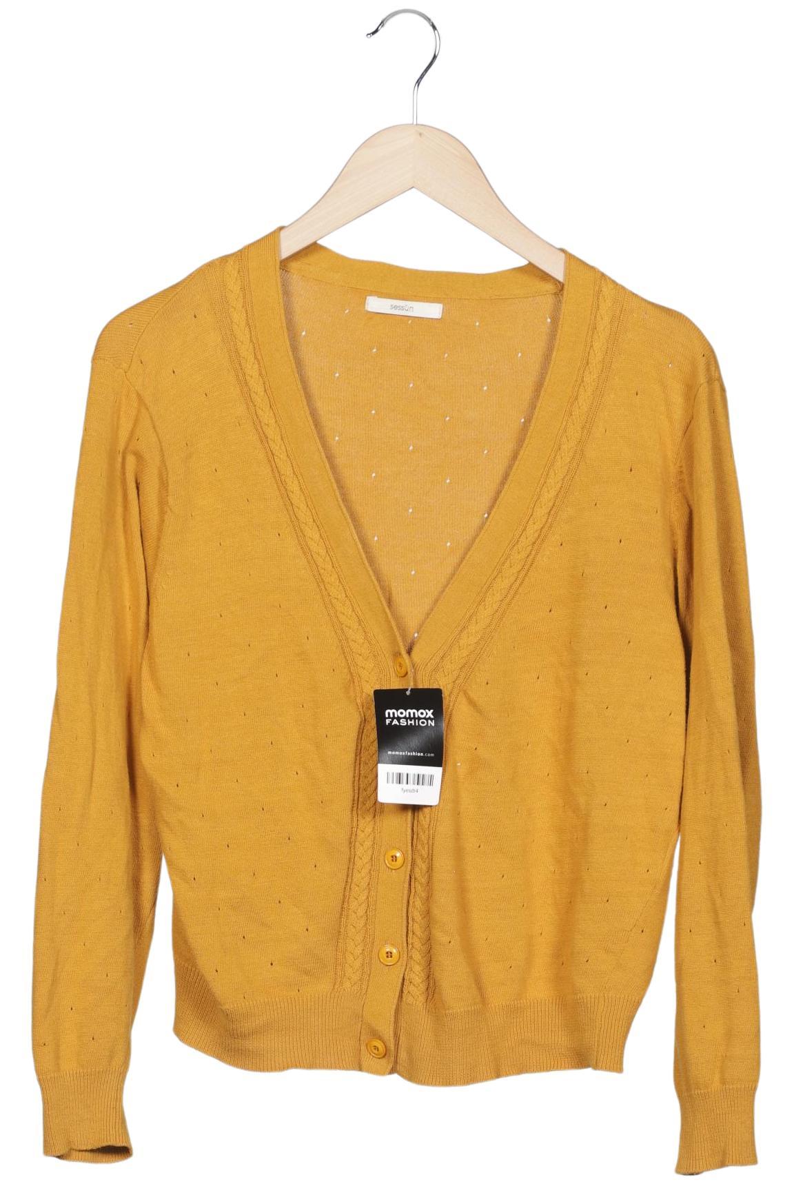 

sessun Damen Strickjacke, gelb, Gr. 36
