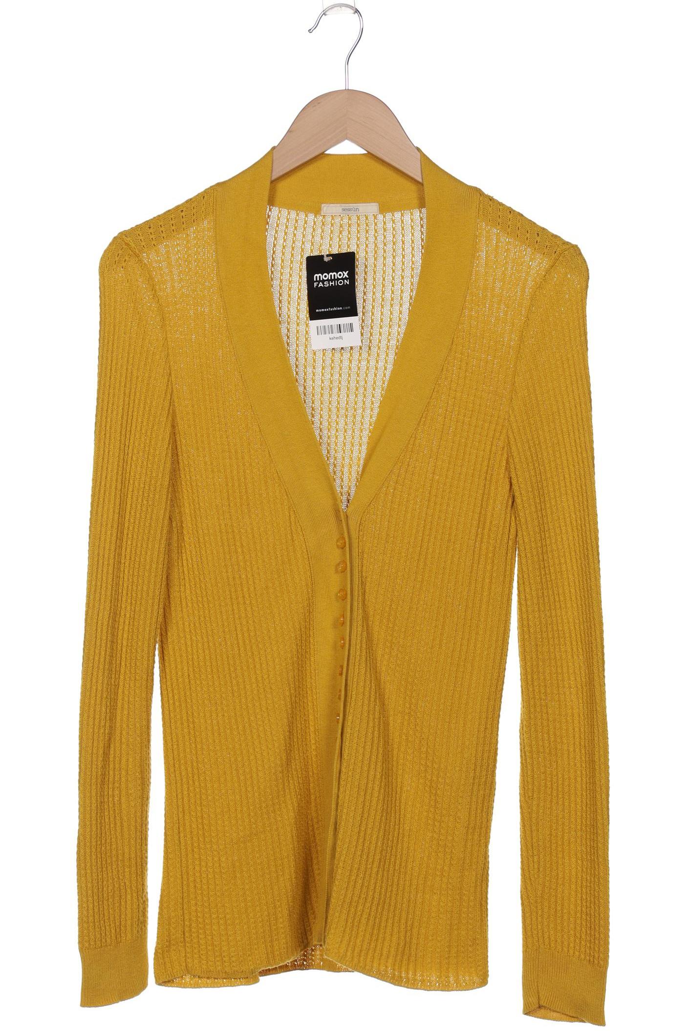 

sessun Damen Strickjacke, gelb, Gr. 42